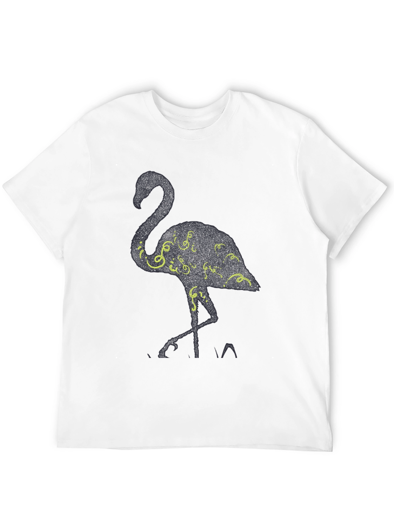 Black Flamingo Graphic Tee - Black Cotton Blend T-Shirt view 12