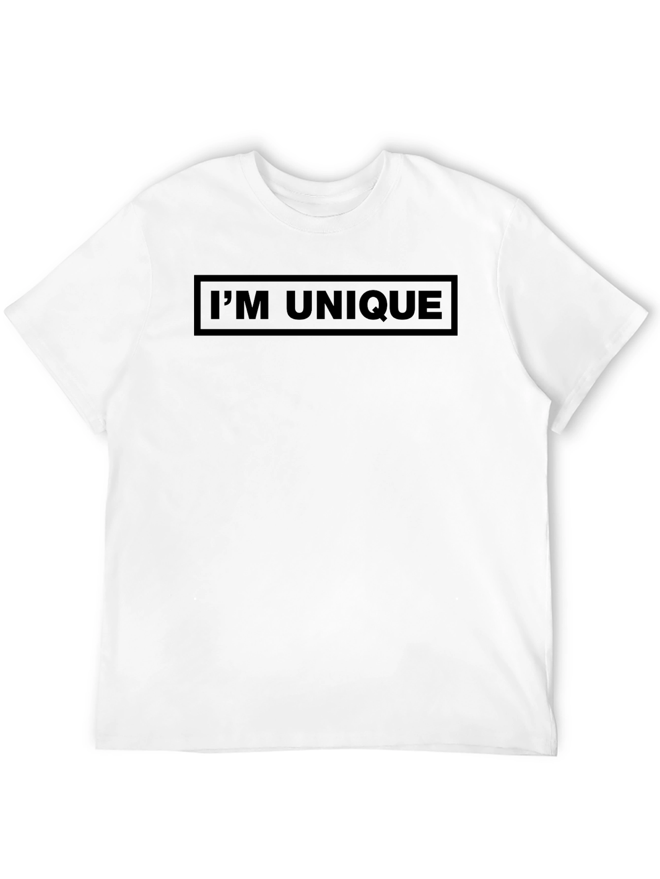 Black I'm Unique Graphic T-Shirt - Black Crew Neck view 12