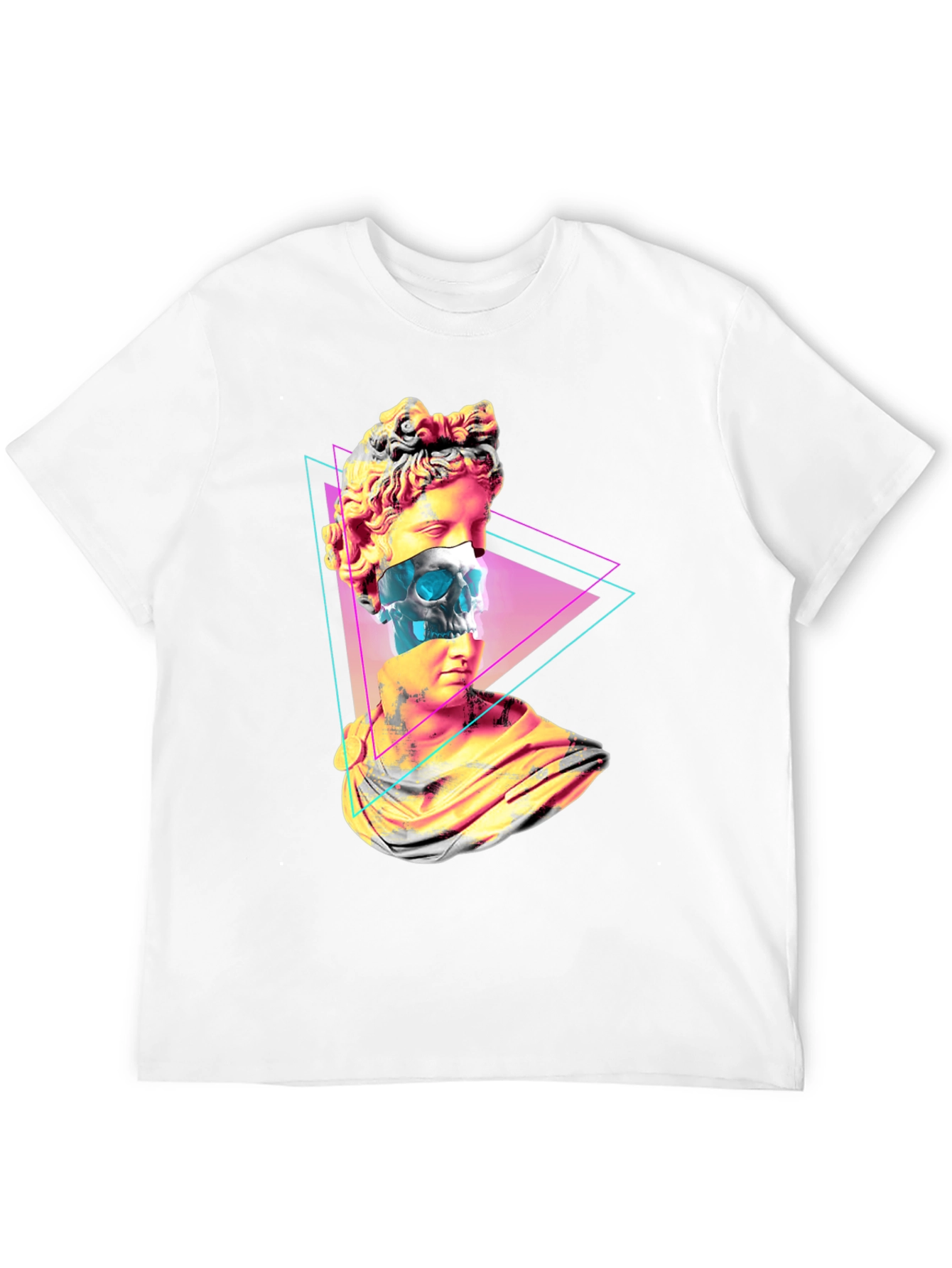 Statue Skull Graphic Tee - Men's Black T-Shirt - 12