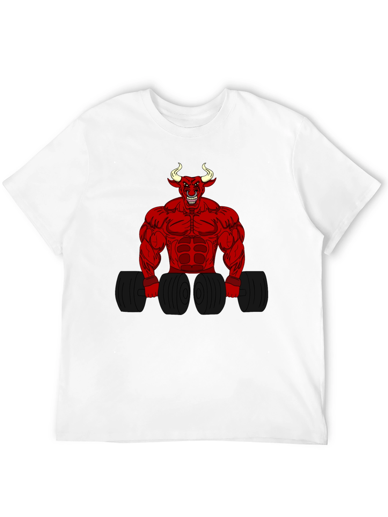 Black Red Devil Bull Gym T-Shirt view 12