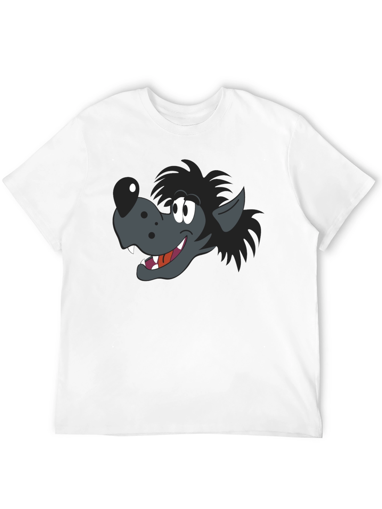 Black Cartoon Wolf Graphic Black T-Shirt view 12