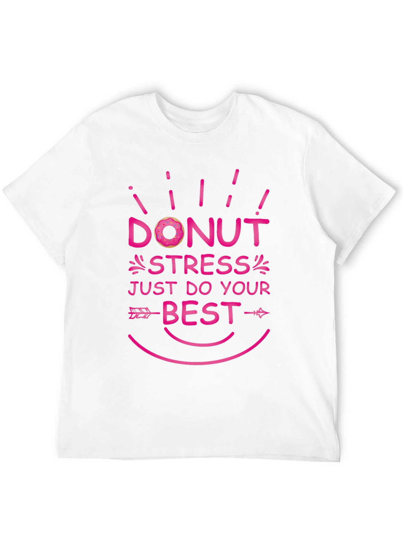 Black Donut Stress Tee - Just Do Your Best Black T-Shirt view 12