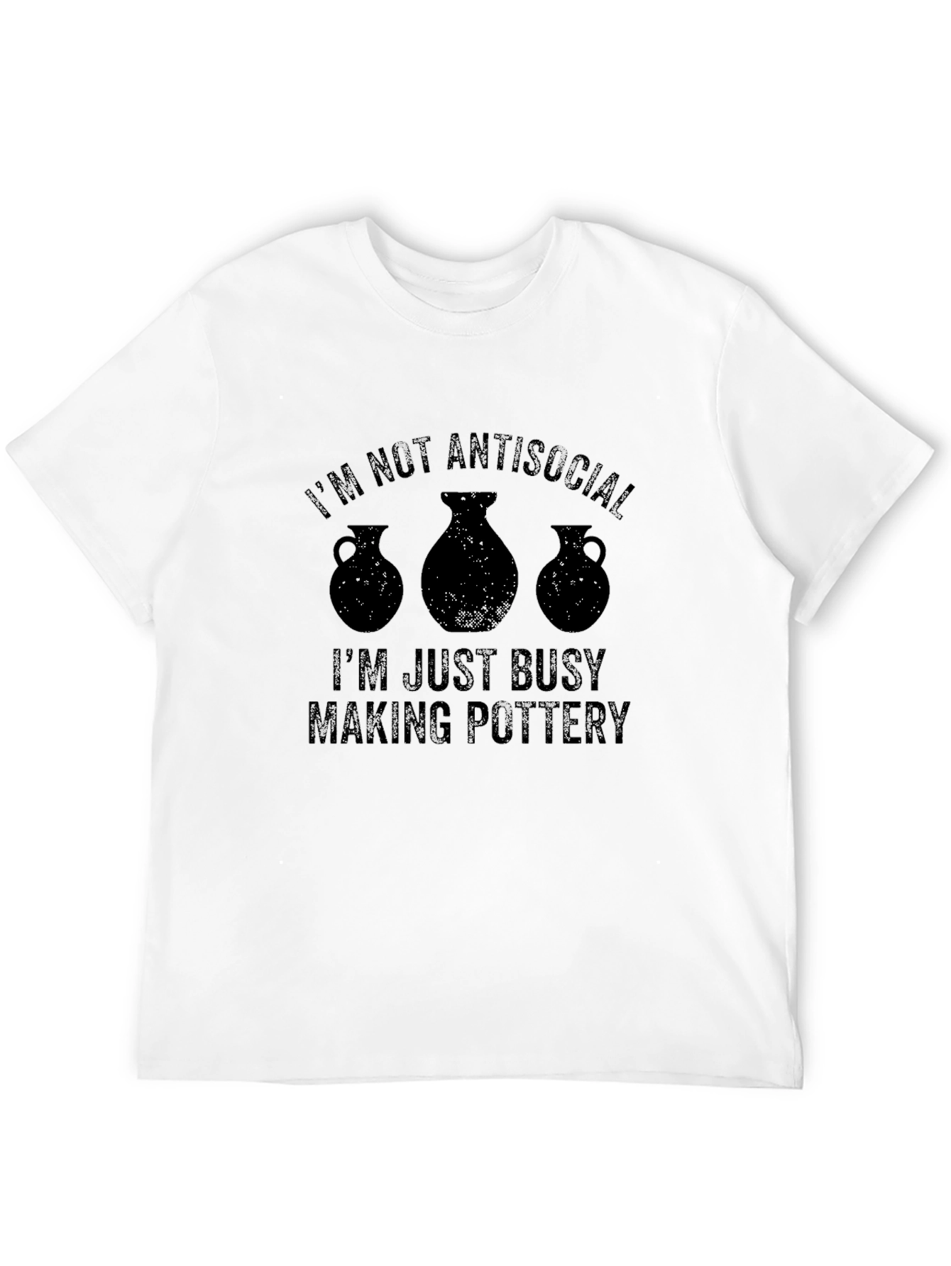 Black I'm Not Antisocial Pottery T-Shirt view 12