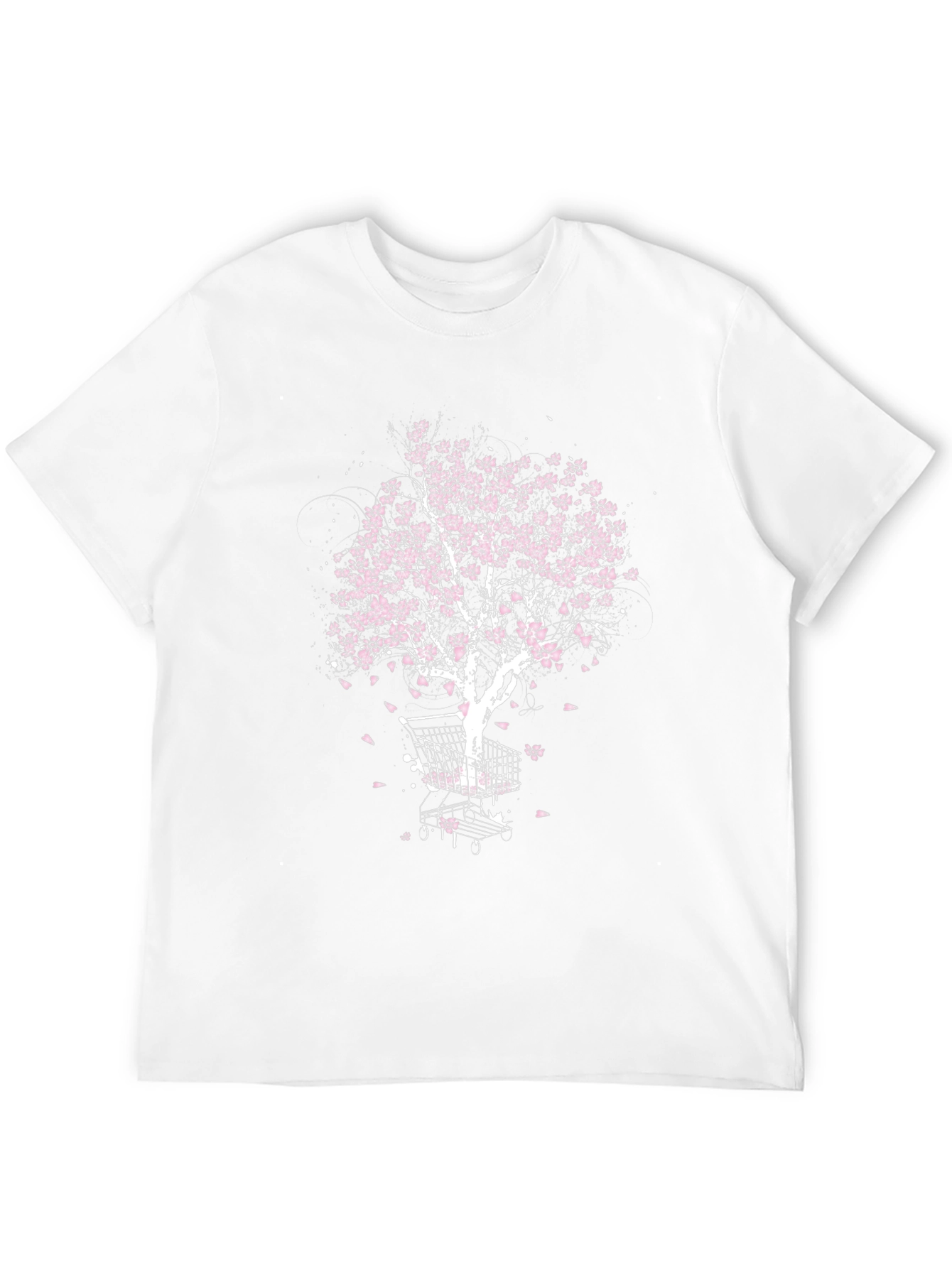 Black Cherry Blossom Shopping Cart Tree Graphic Tee view 12