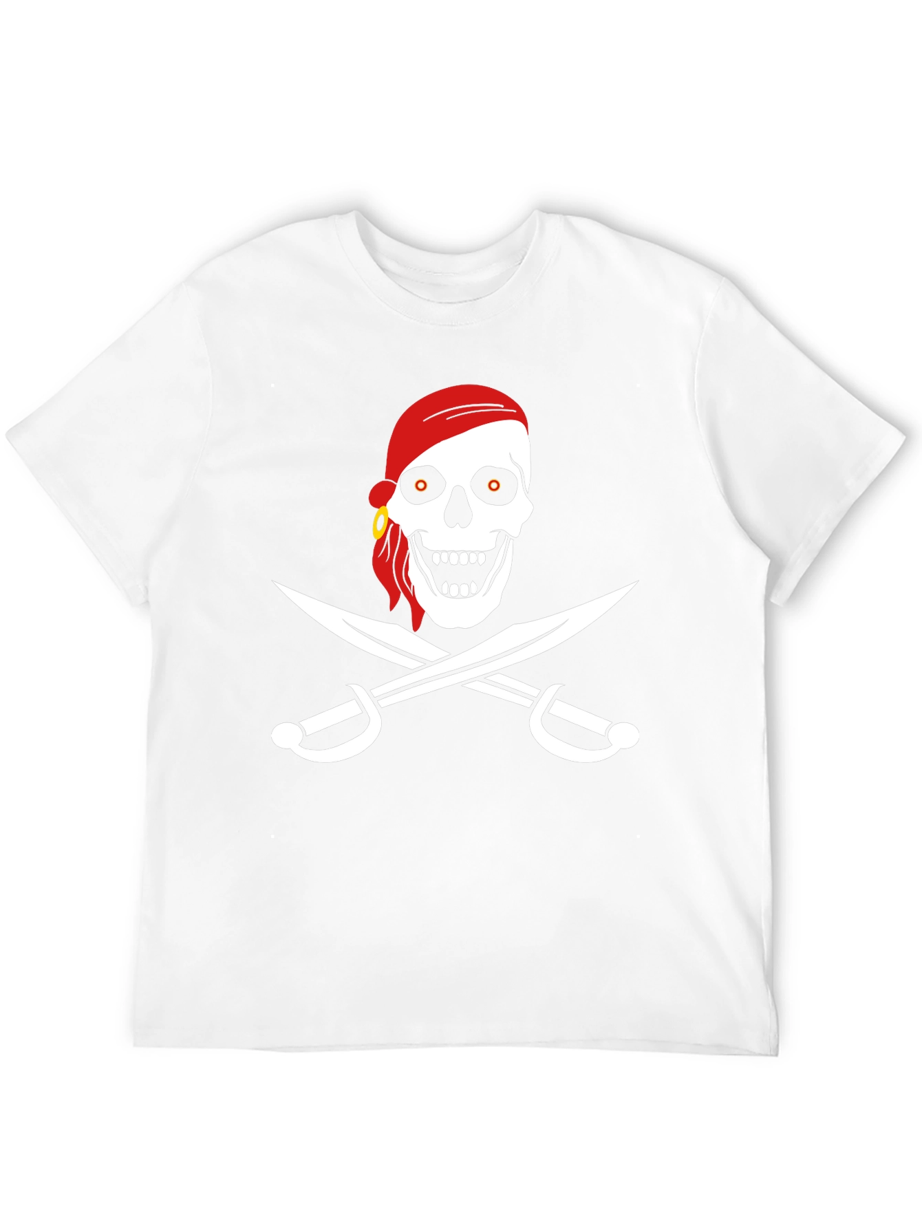 Black Pirate Skull & Swords Graphic T-Shirt view 12