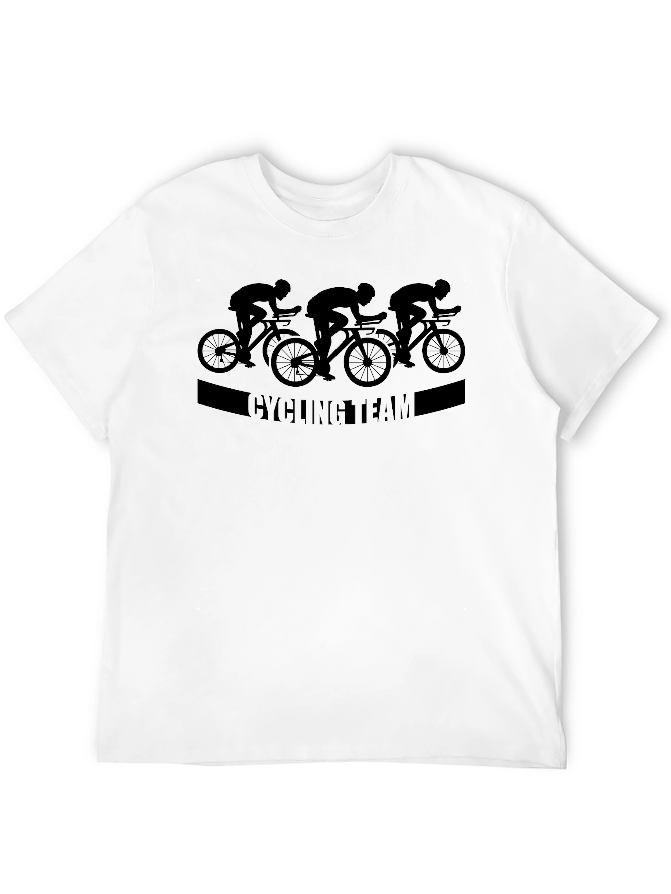 Black Cycling Team Graphic Tee - Black Cotton T-Shirt view 12
