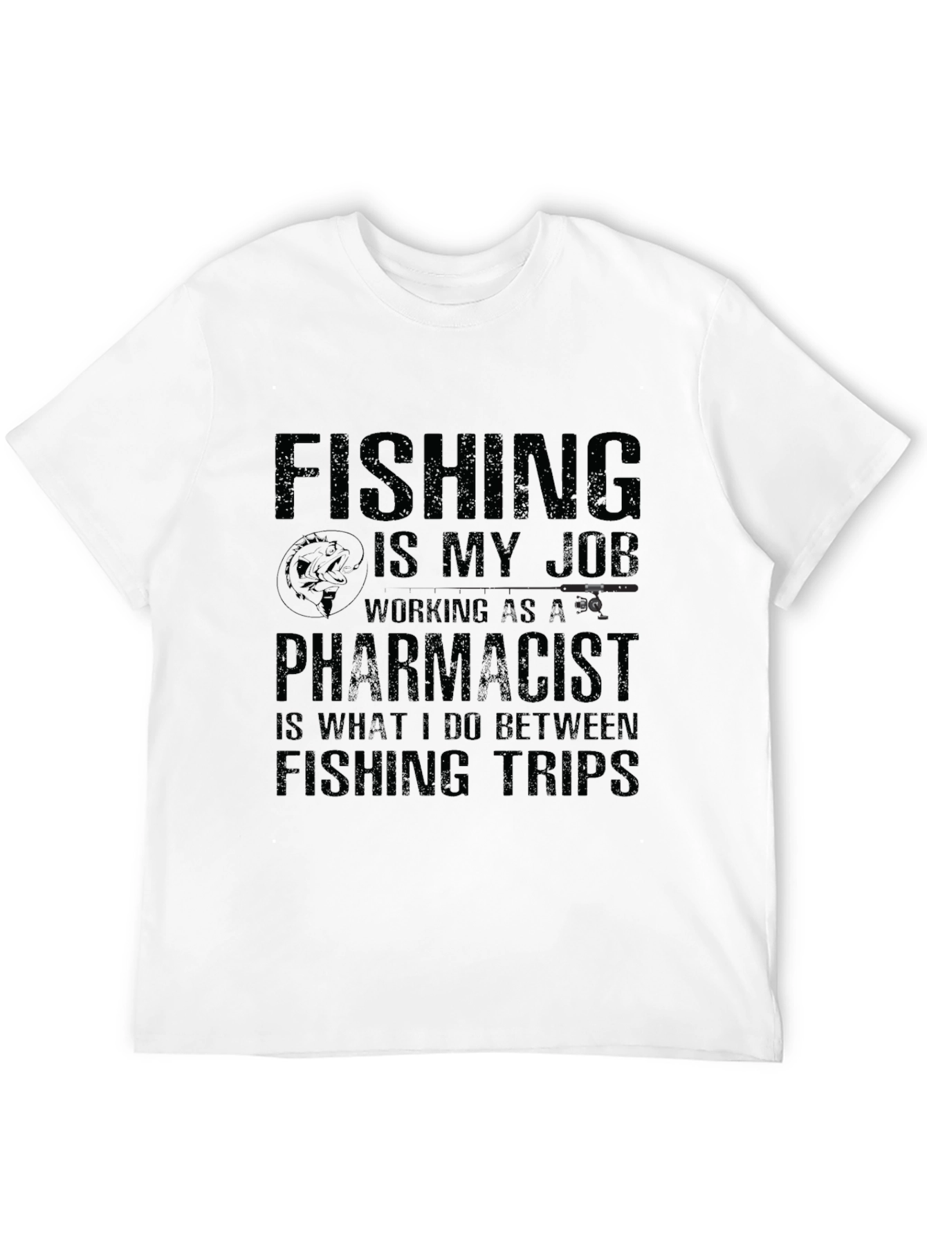 Black Fishing Pharmacist T-Shirt - Black Cotton Tee view 12