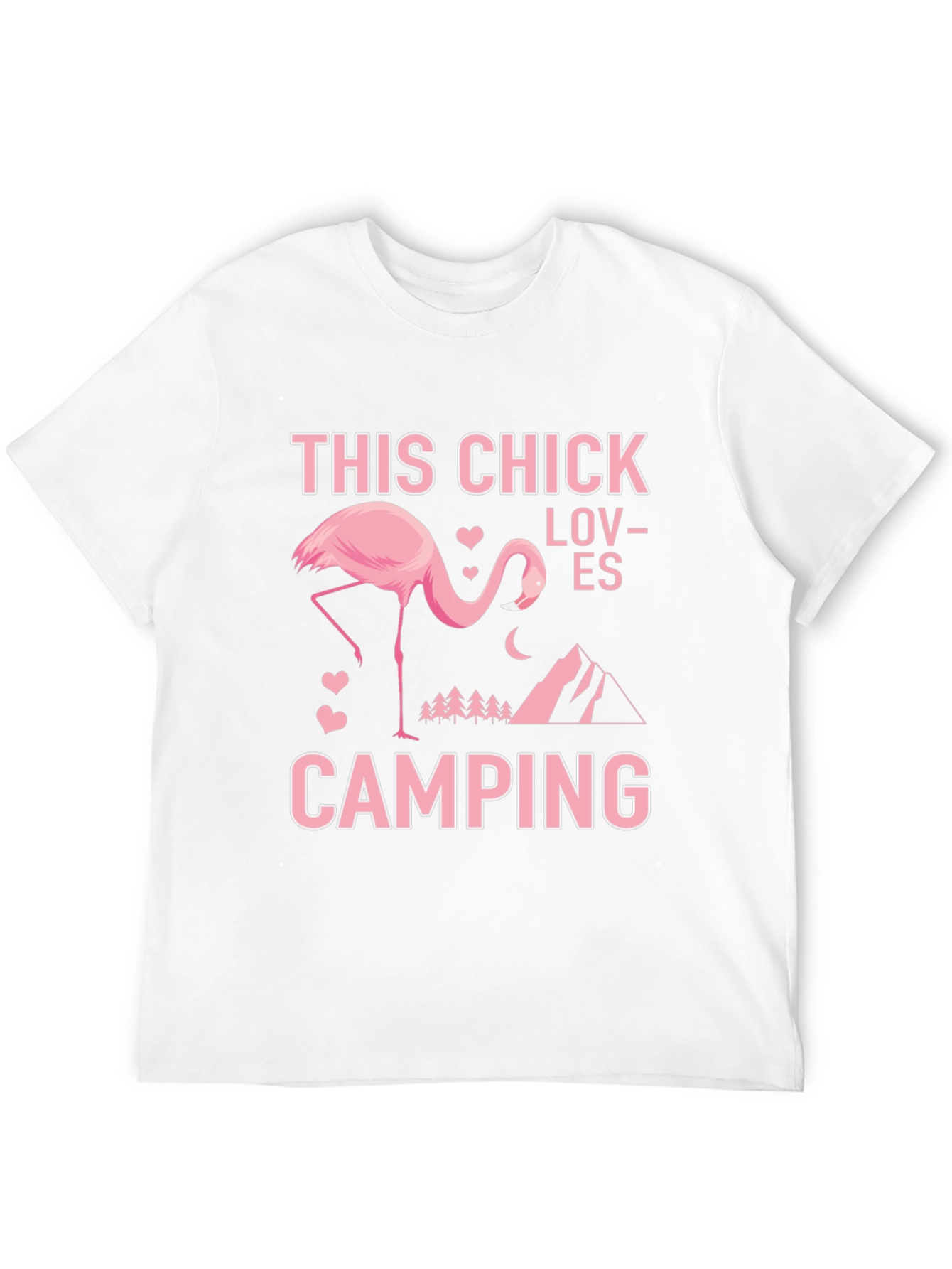 Black This Chick Loves Camping Flamingo Graphic Tee view 12