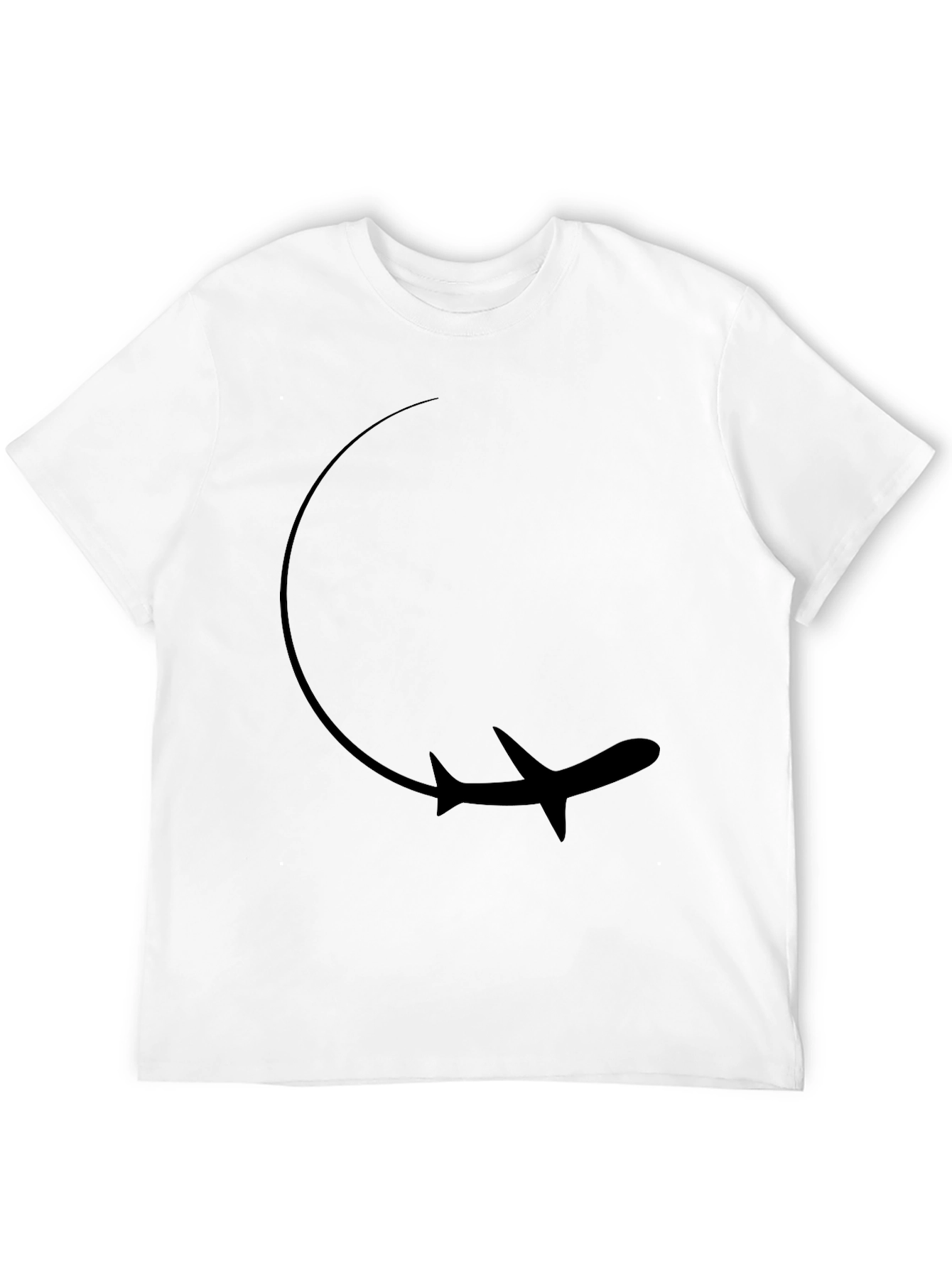 Airplane Loop Graphic Tee - Black Cotton Casual Shirt - 12