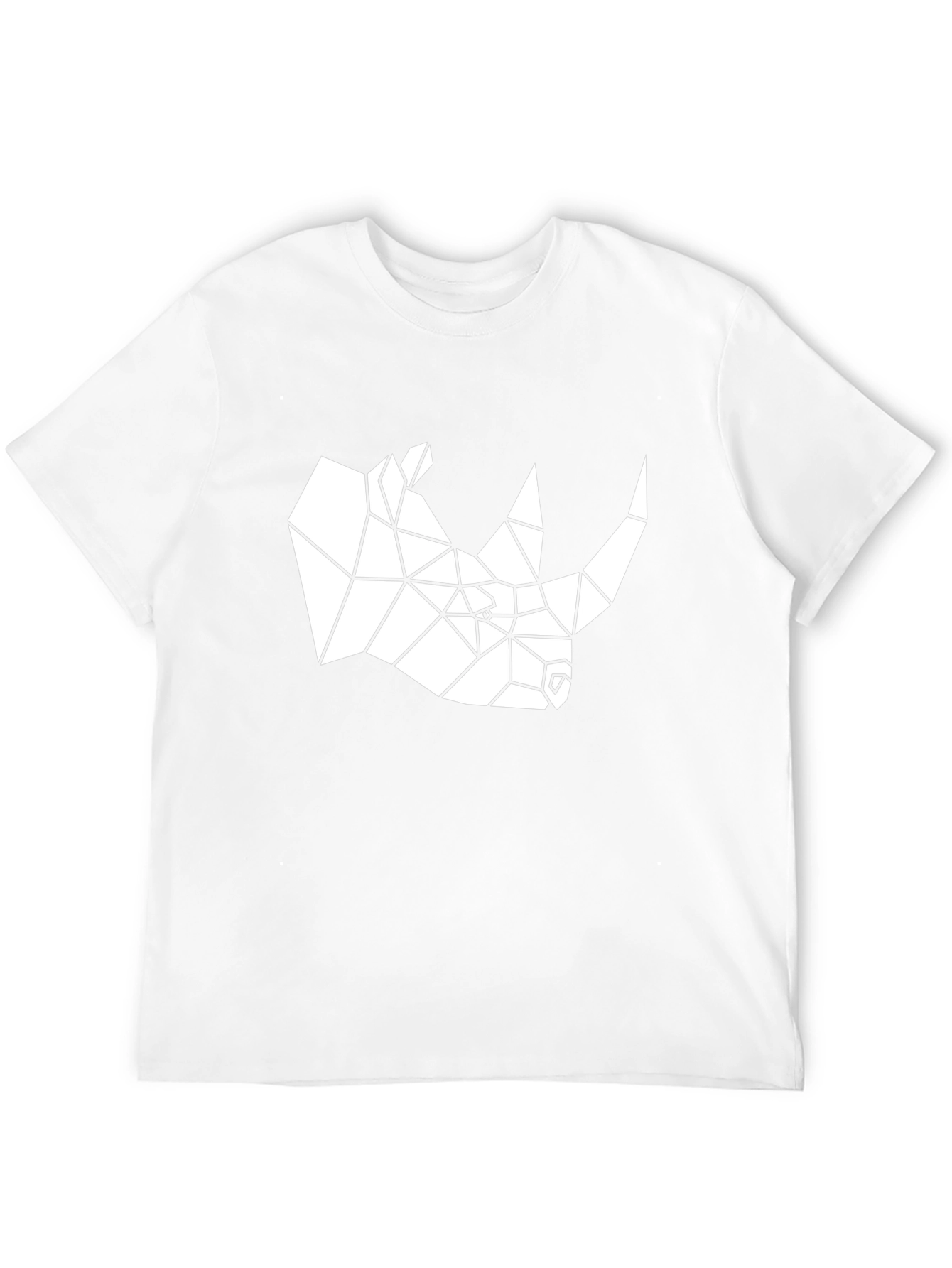 Black Geometric Rhino Graphic Tee - Cool Minimalist Design view 12