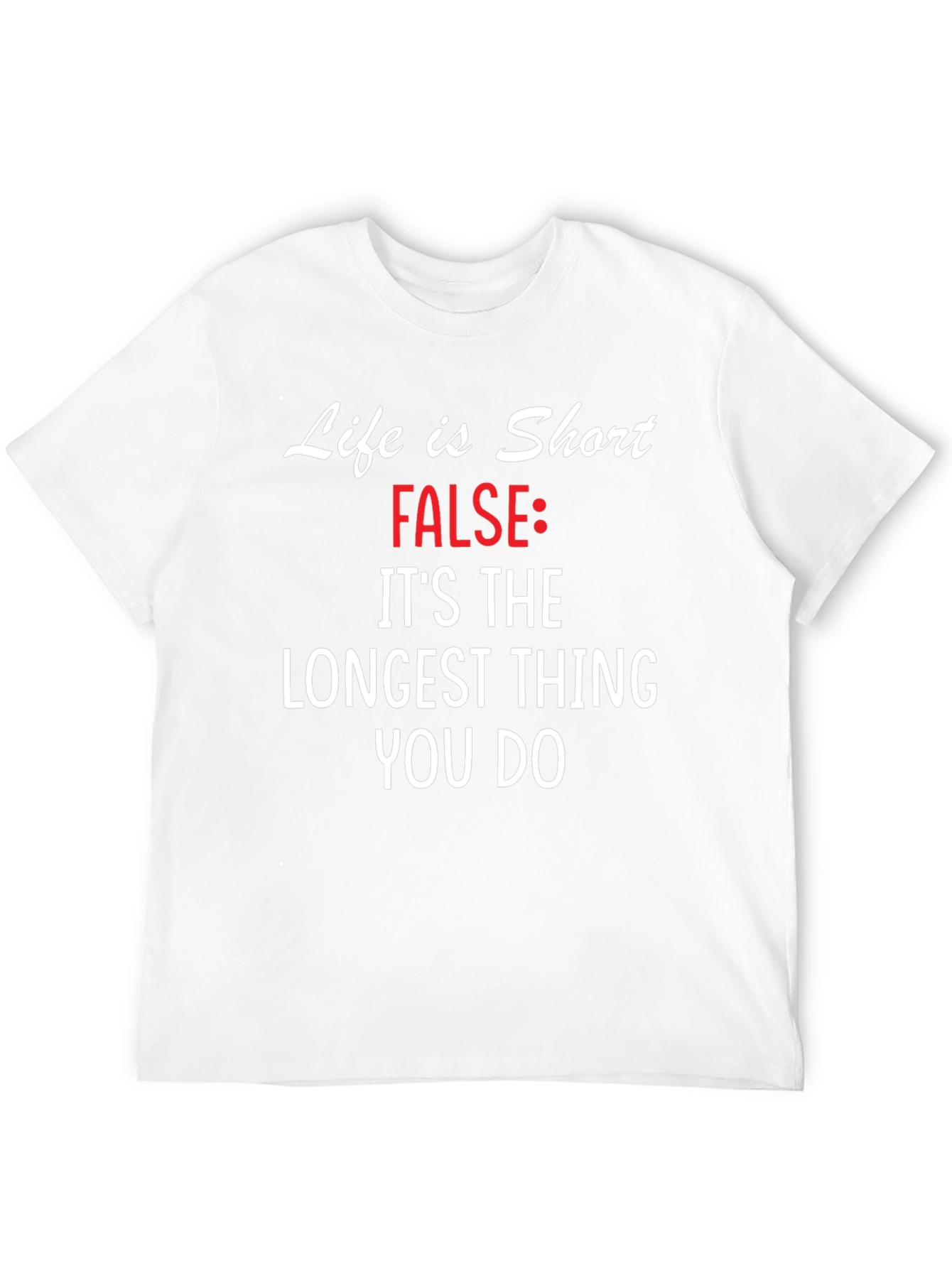 Black Life Is Short False Men's Black T-Shirt view 12