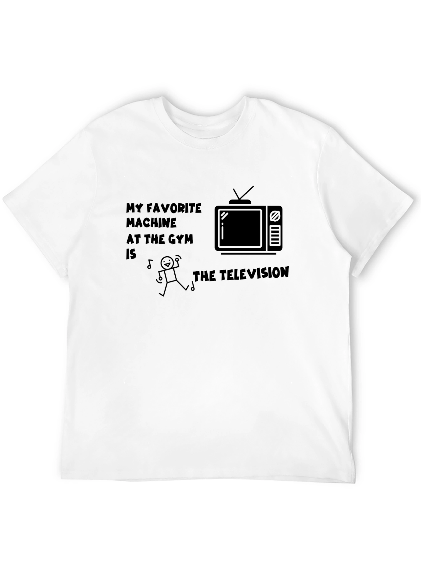 Black Funny Gym Television T-Shirt view 12