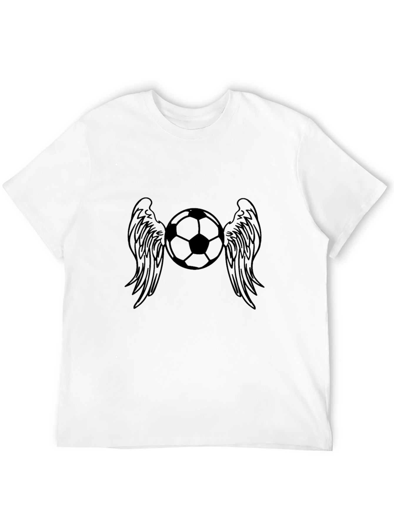 Black Soccer Ball Wings Graphic Tee - Black view 12