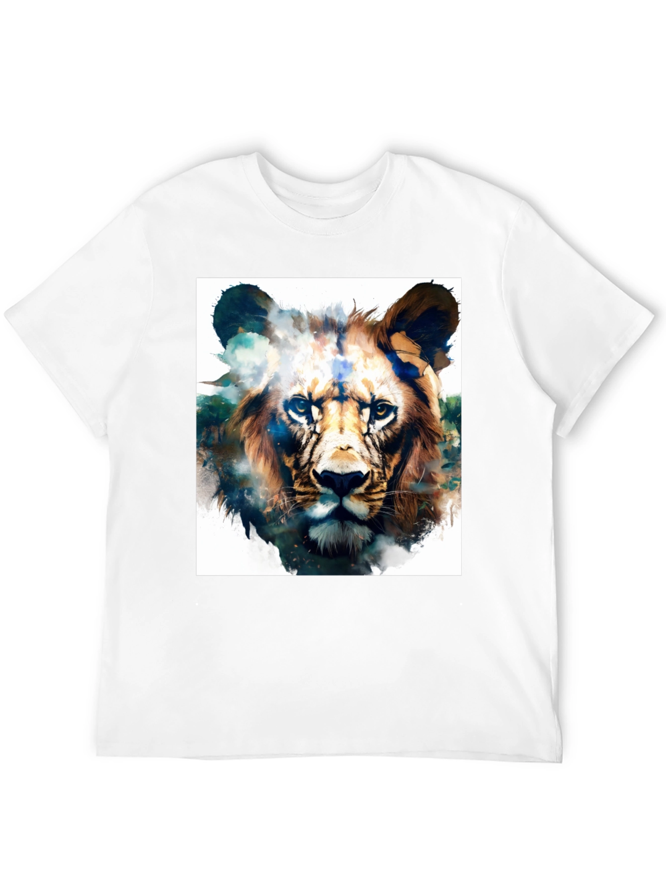 Black Lion Graphic Black T-Shirt - Artistic Animal Tee view 12