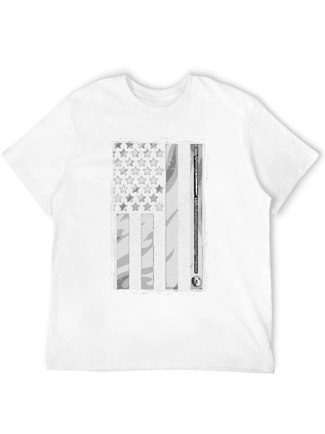 Black Distressed American Flag Billiards T-Shirt view 12