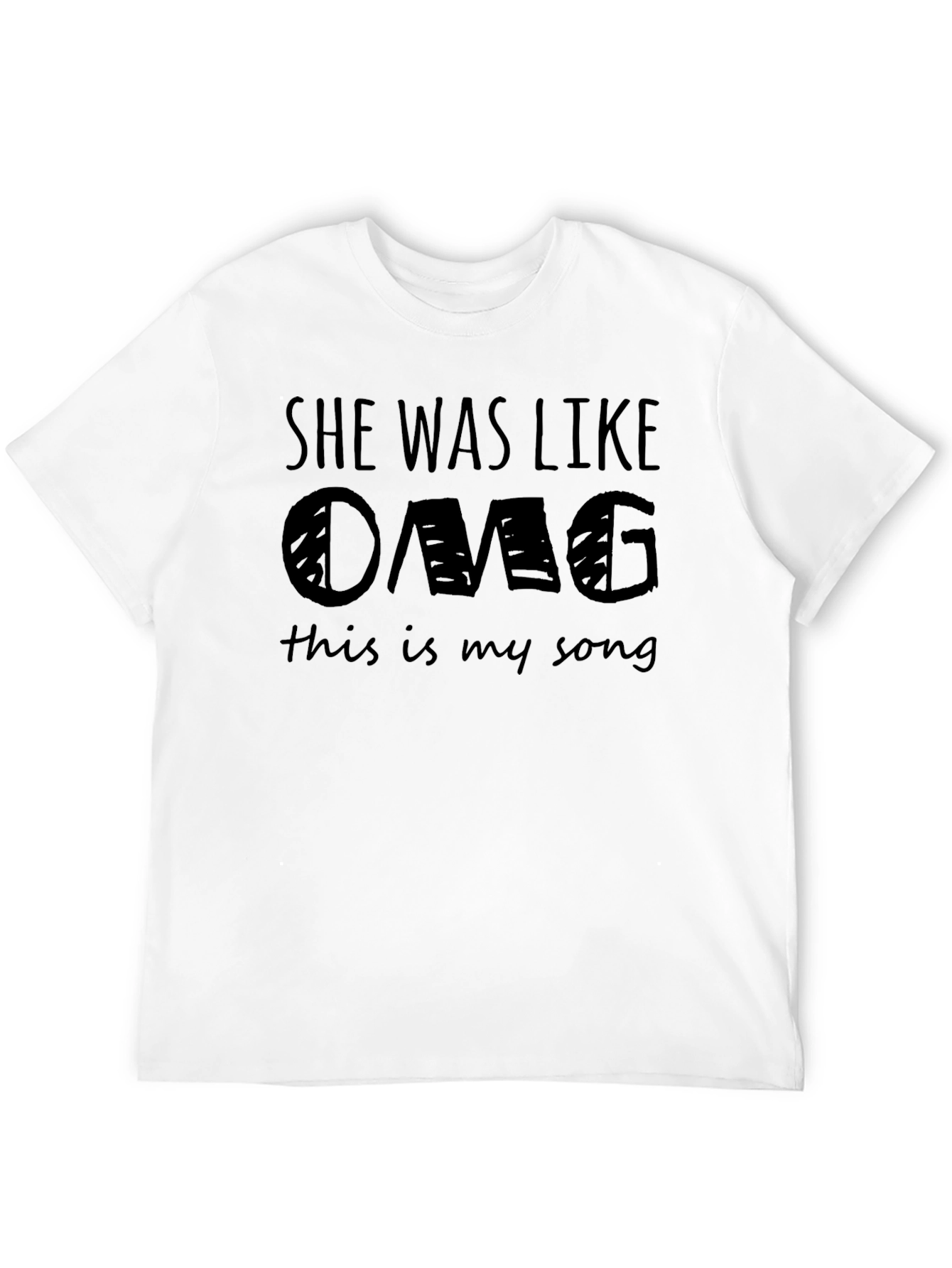 Black She Was Like OMG T-Shirt view 12
