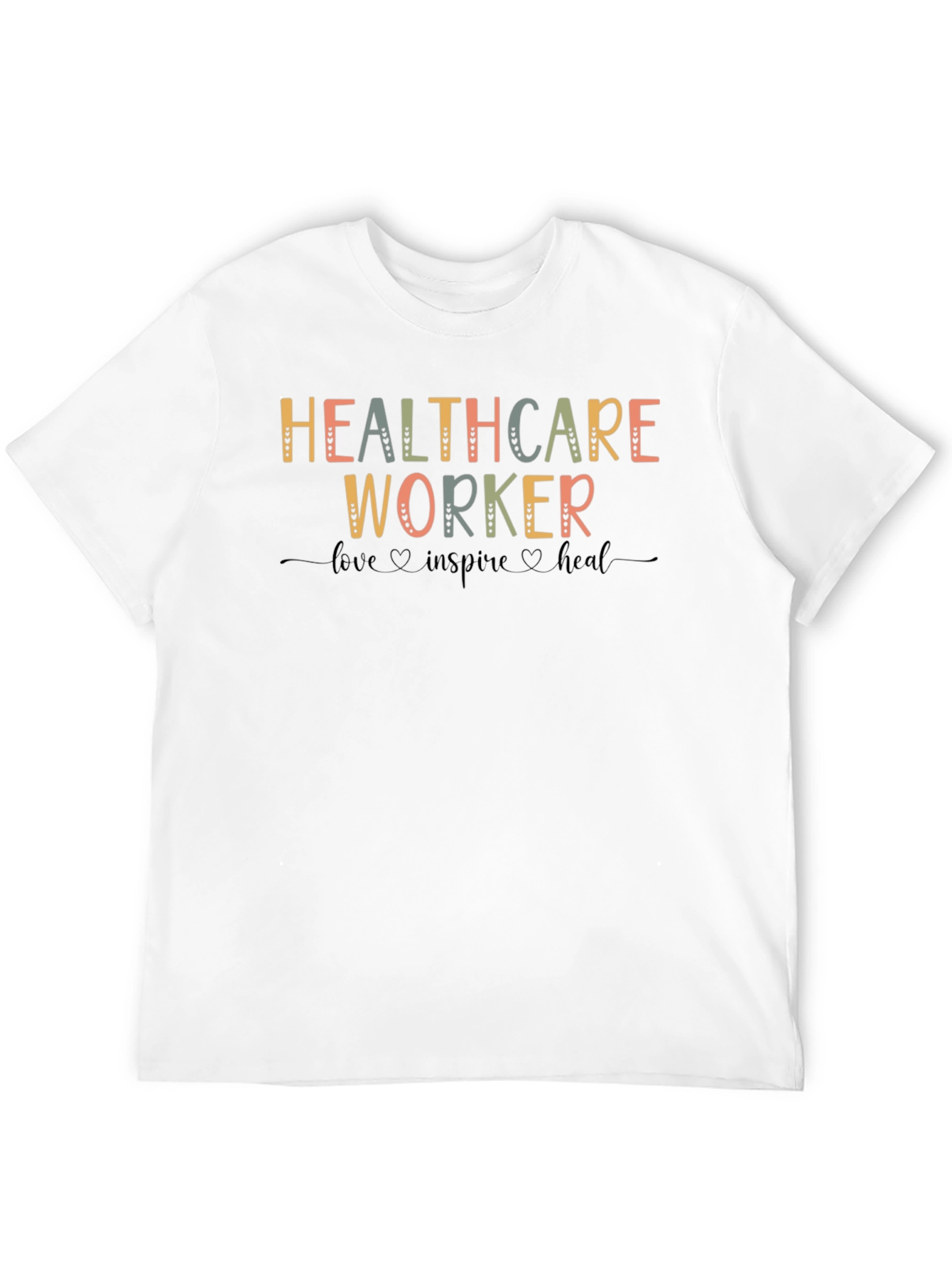 Black Healthcare Worker Love Inspire Heal T-Shirt view 12