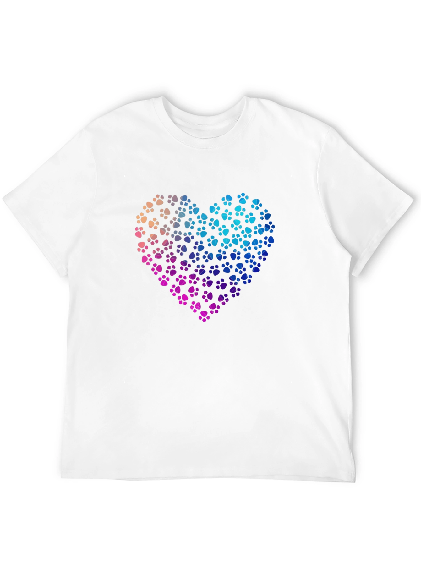 Black Paw Print Heart Graphic T-Shirt - Black view 12