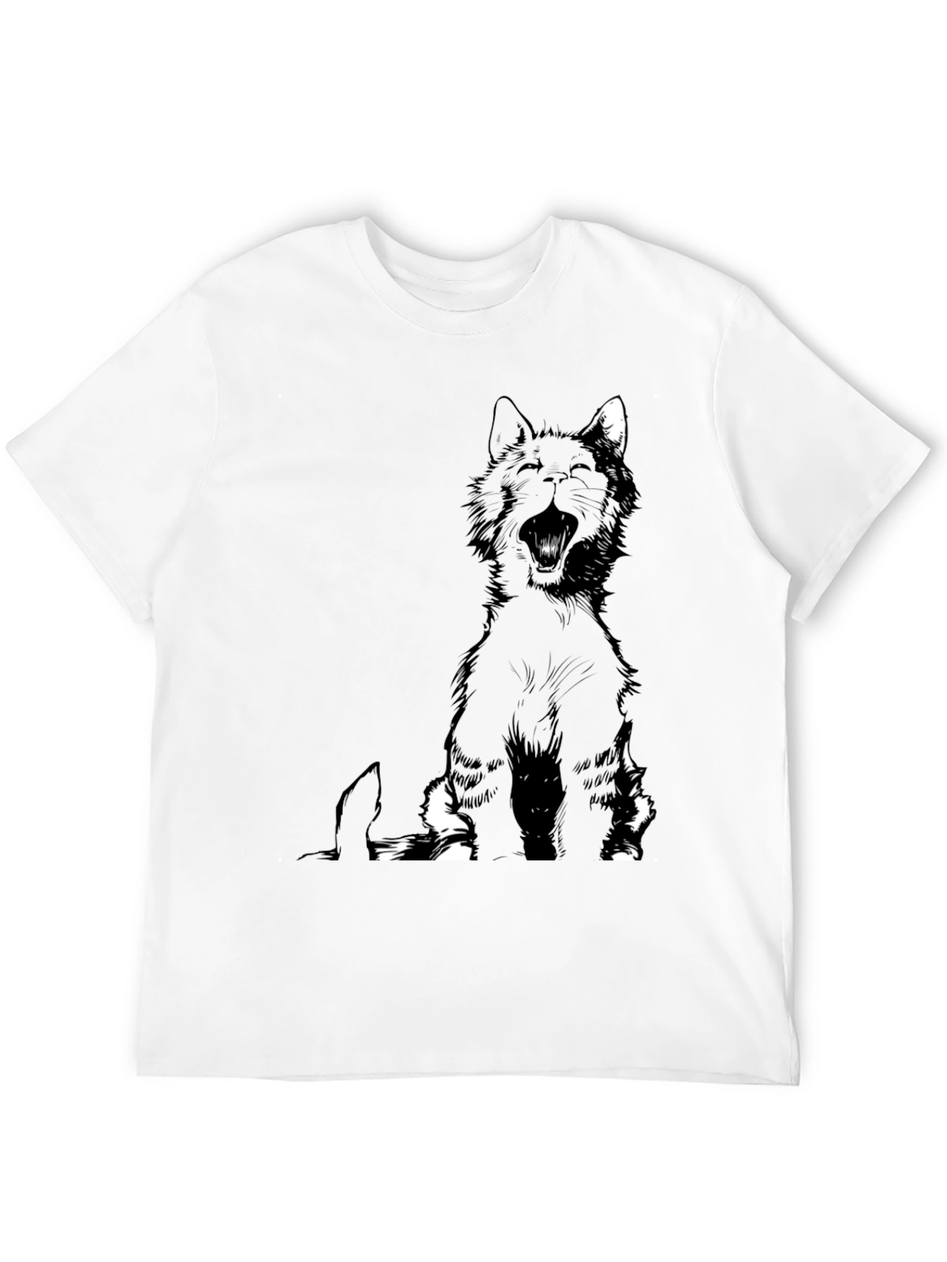 Black Black Cat Yawning Graphic Tee view 12