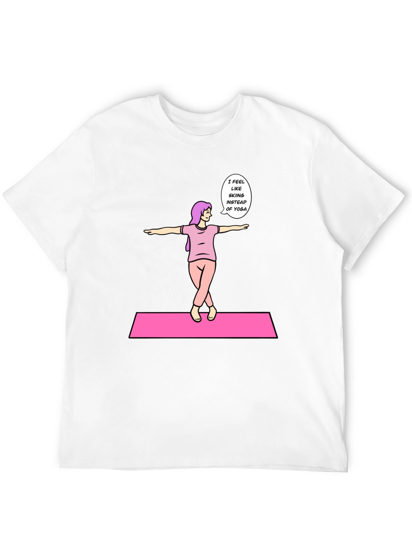 Black Funny Yoga Skiing Graphic Tee view 12