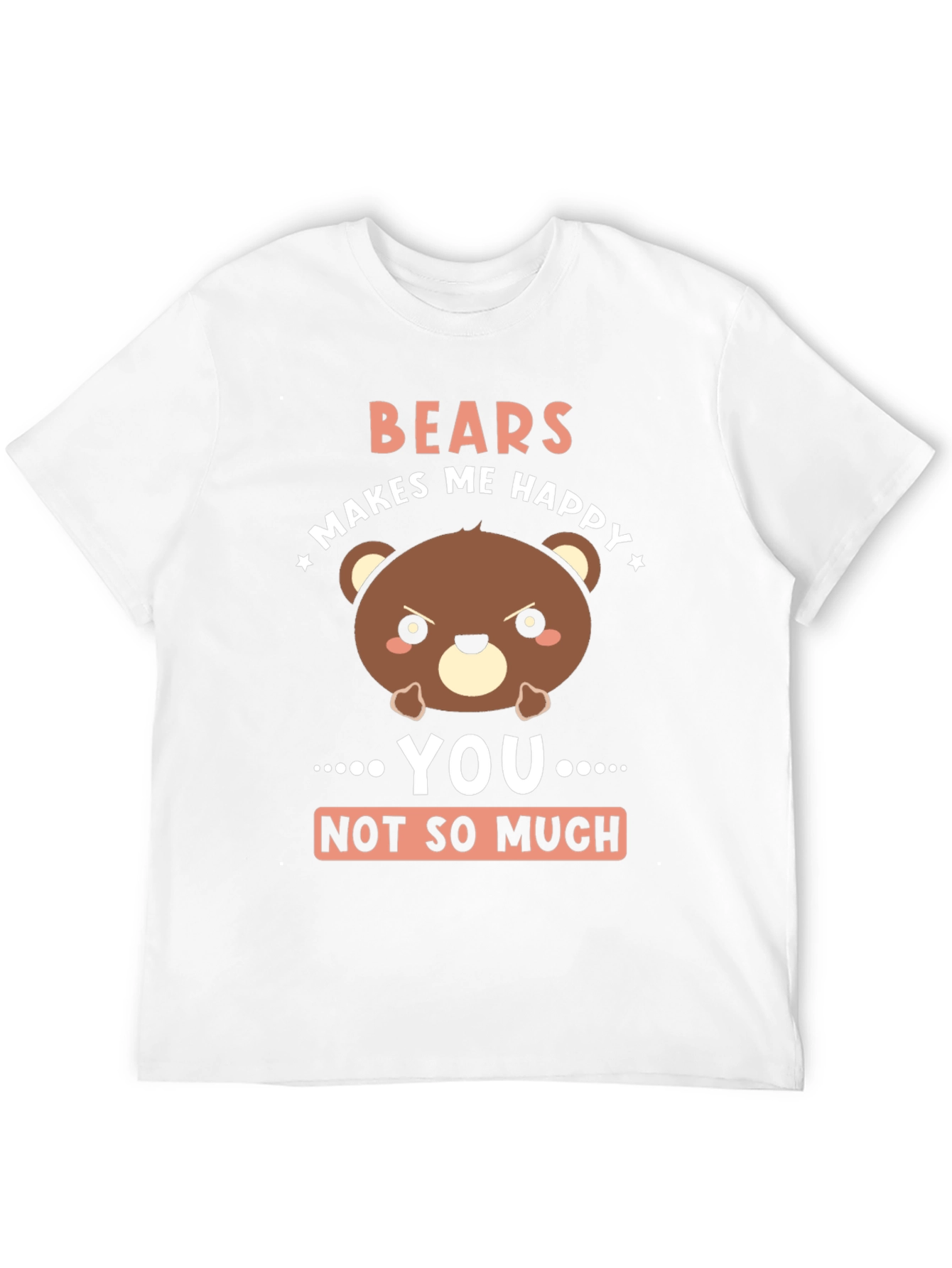 Black Funny Bear Graphic T-Shirt - "Bears Makes Me Happy" view 12