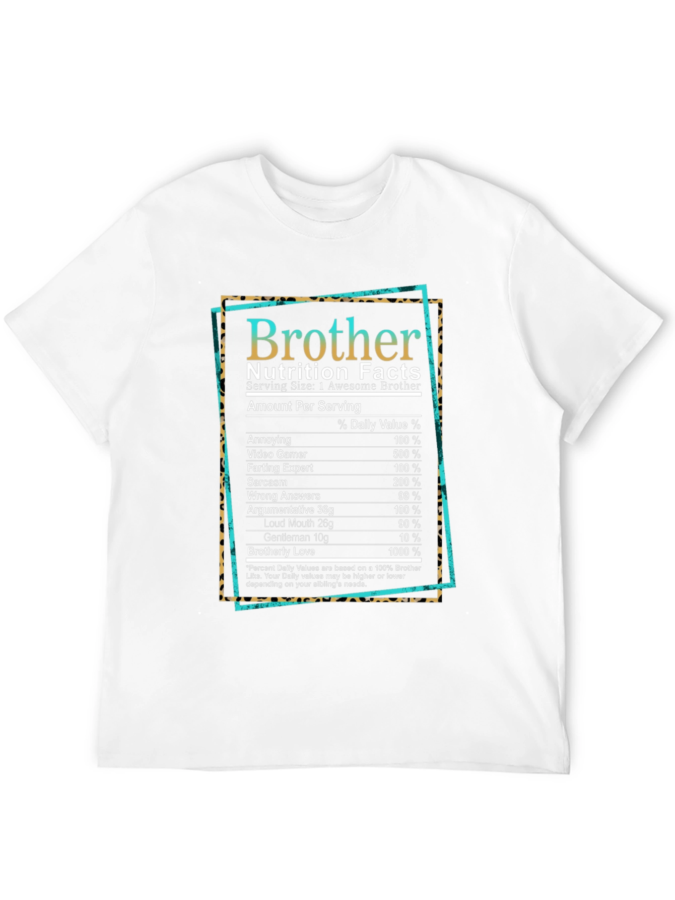 Black Brother Nutrition Facts Graphic T-Shirt view 12