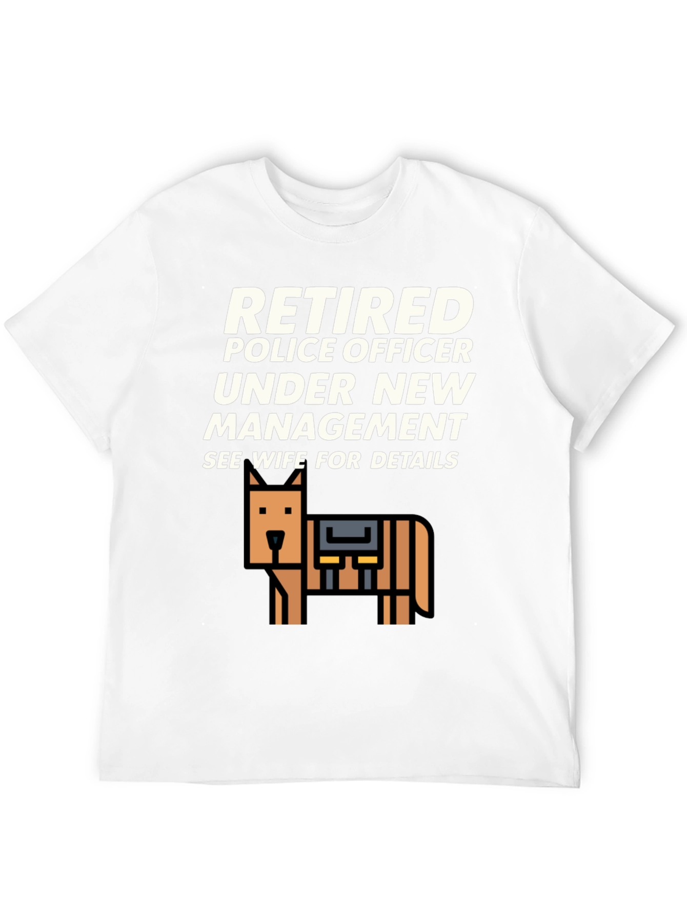 Black Retired Police Officer T-Shirt - See Wife For Details view 12