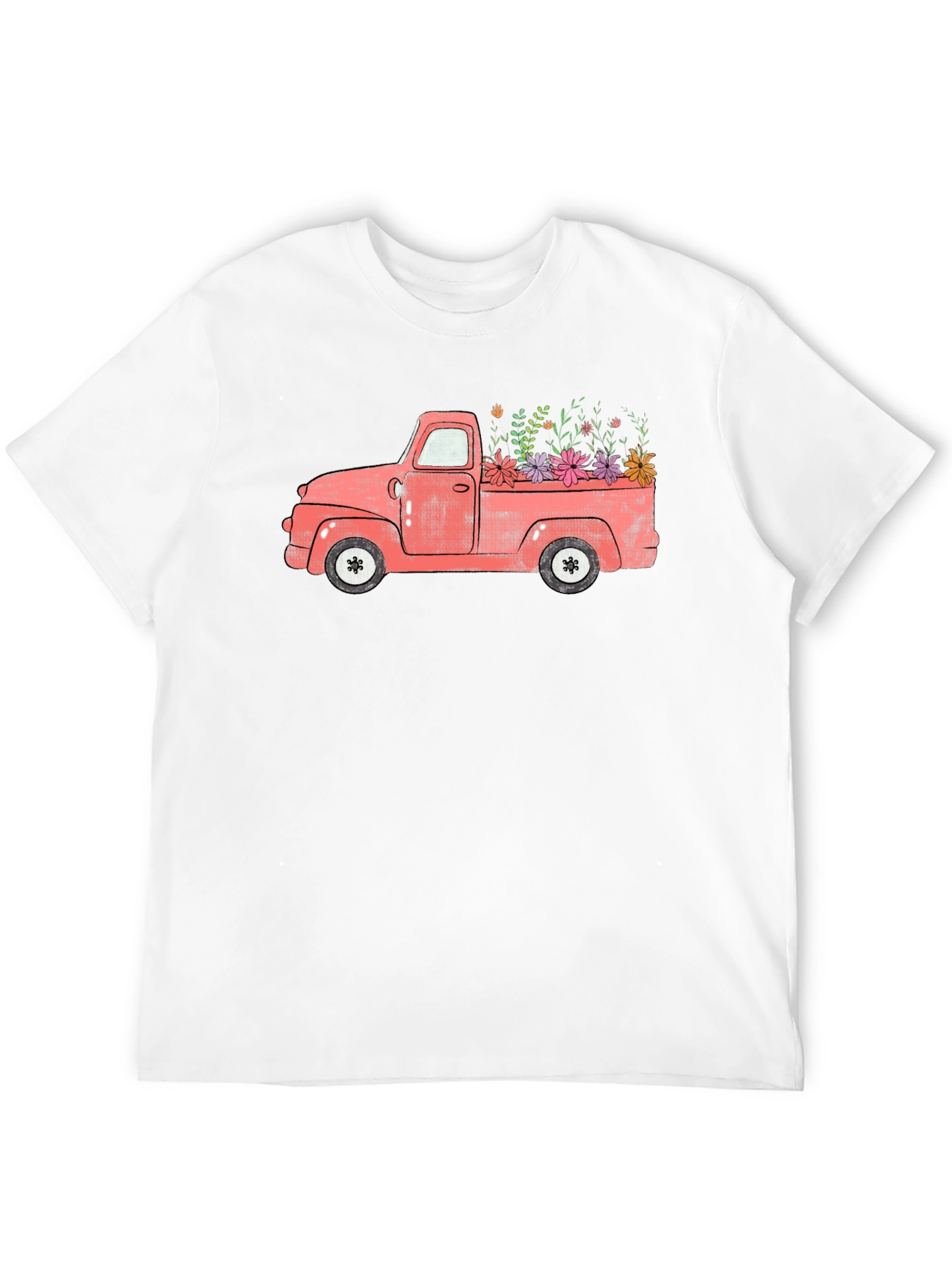 Black Vintage Floral Truck Graphic T-Shirt view 12