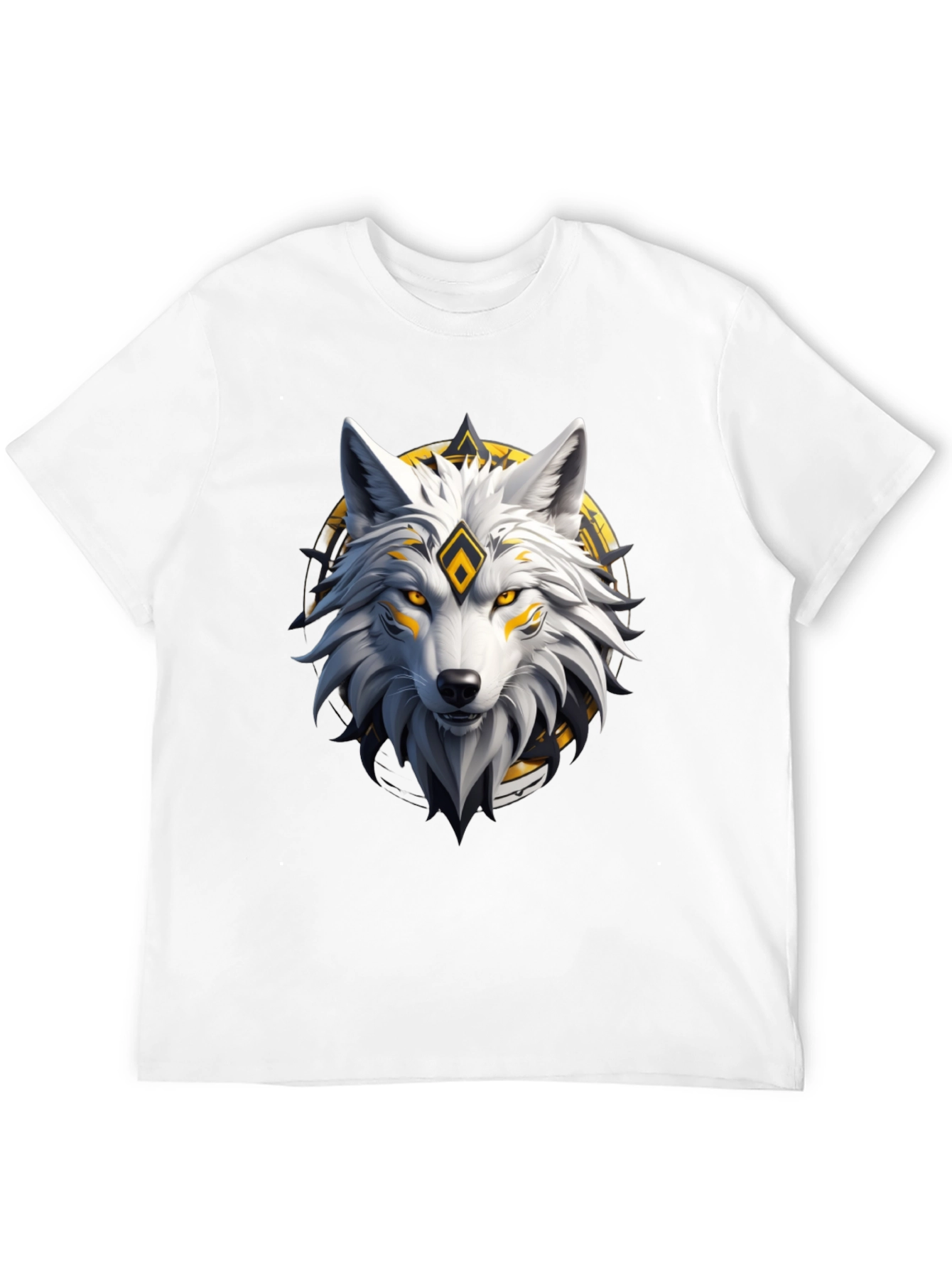 Black Wolf Graphic Print Crew Neck T-Shirt view 12