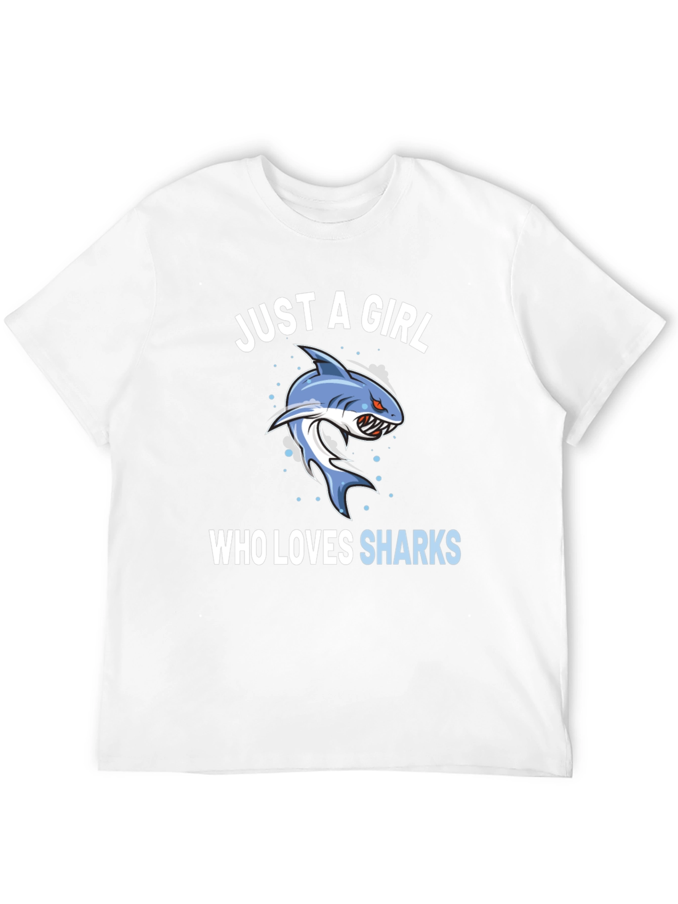 Black Just A Girl Who Loves Sharks Graphic Tee view 12