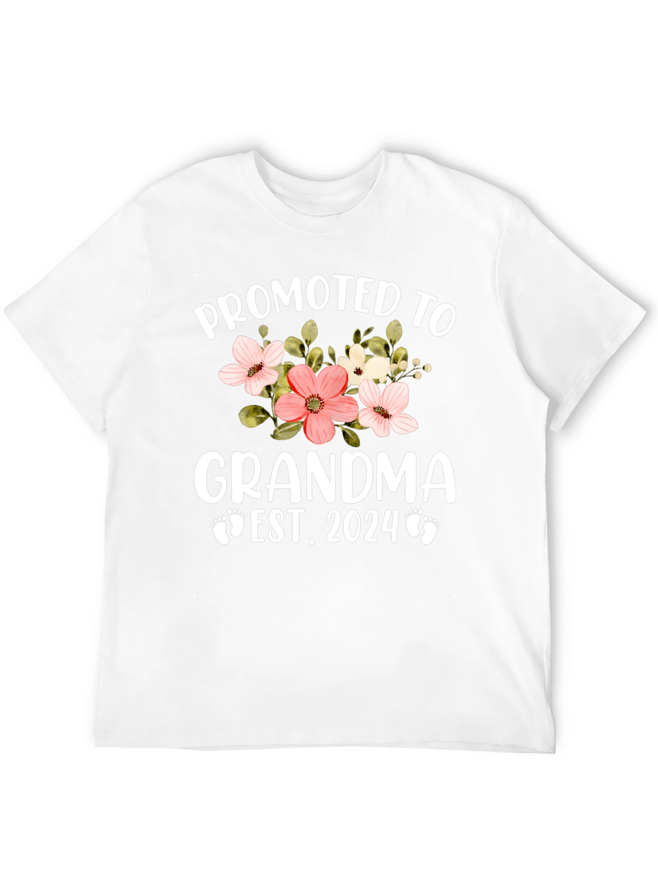 Black Promoted to Grandma 2024 Floral T-Shirt view 12