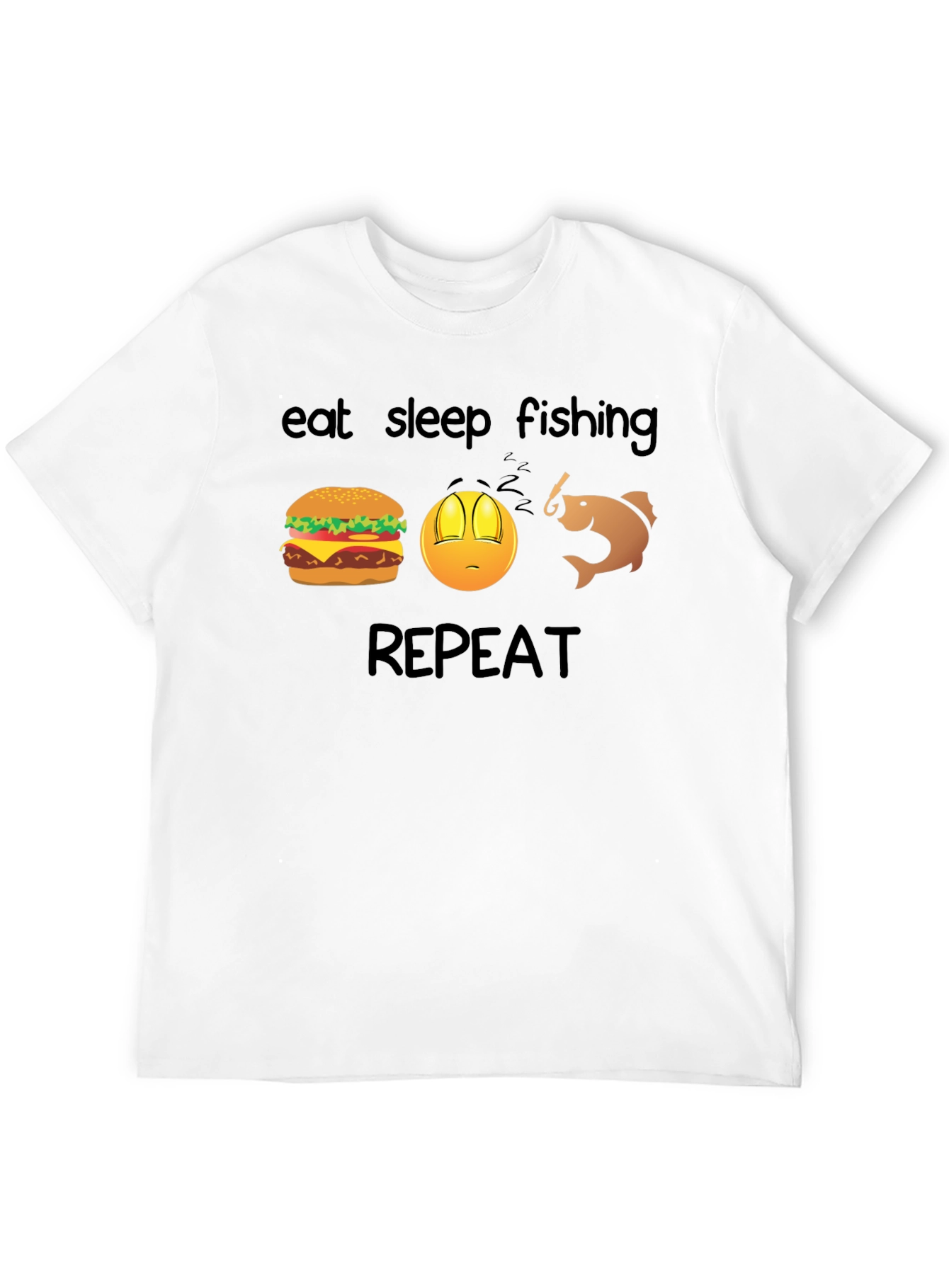 Black Eat Sleep Fishing Repeat T-Shirt view 12