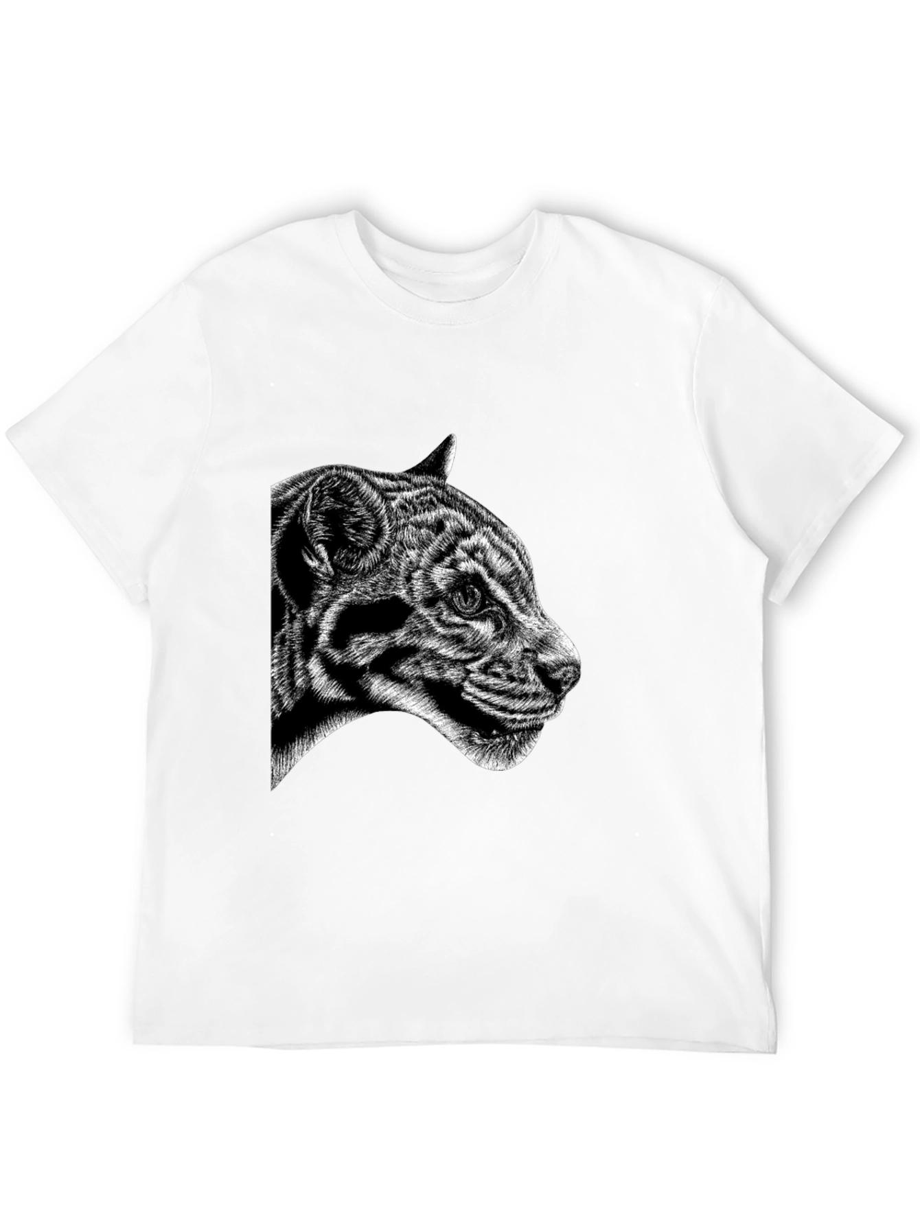 Black Black Tee with Clouded Leopard Design view 12
