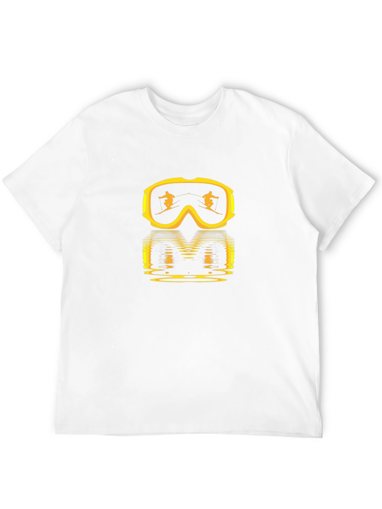 Black Ski Goggles Reflection Black T-Shirt view 12