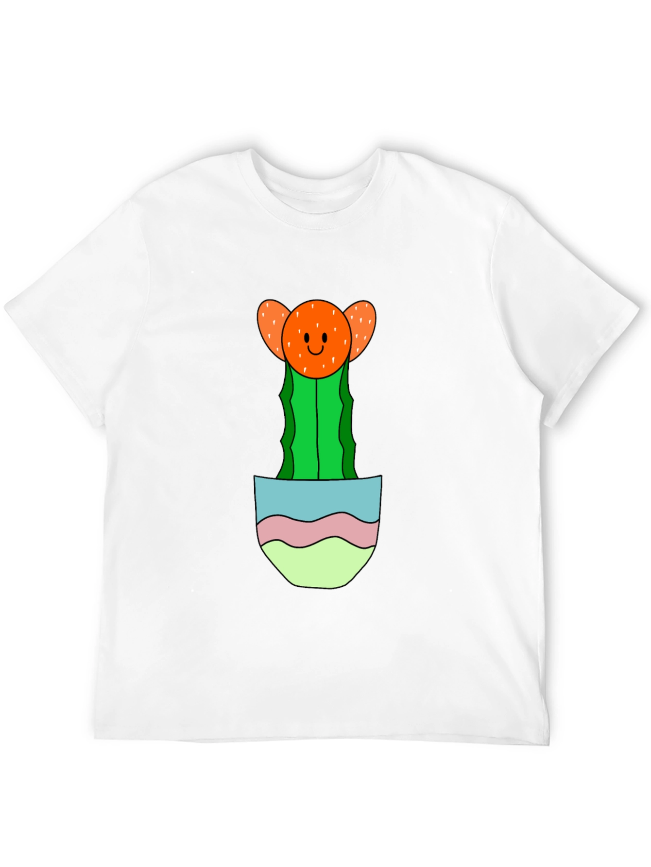 Black Cute Cactus Pocket T-Shirt - Unique Graphic Tee view 12