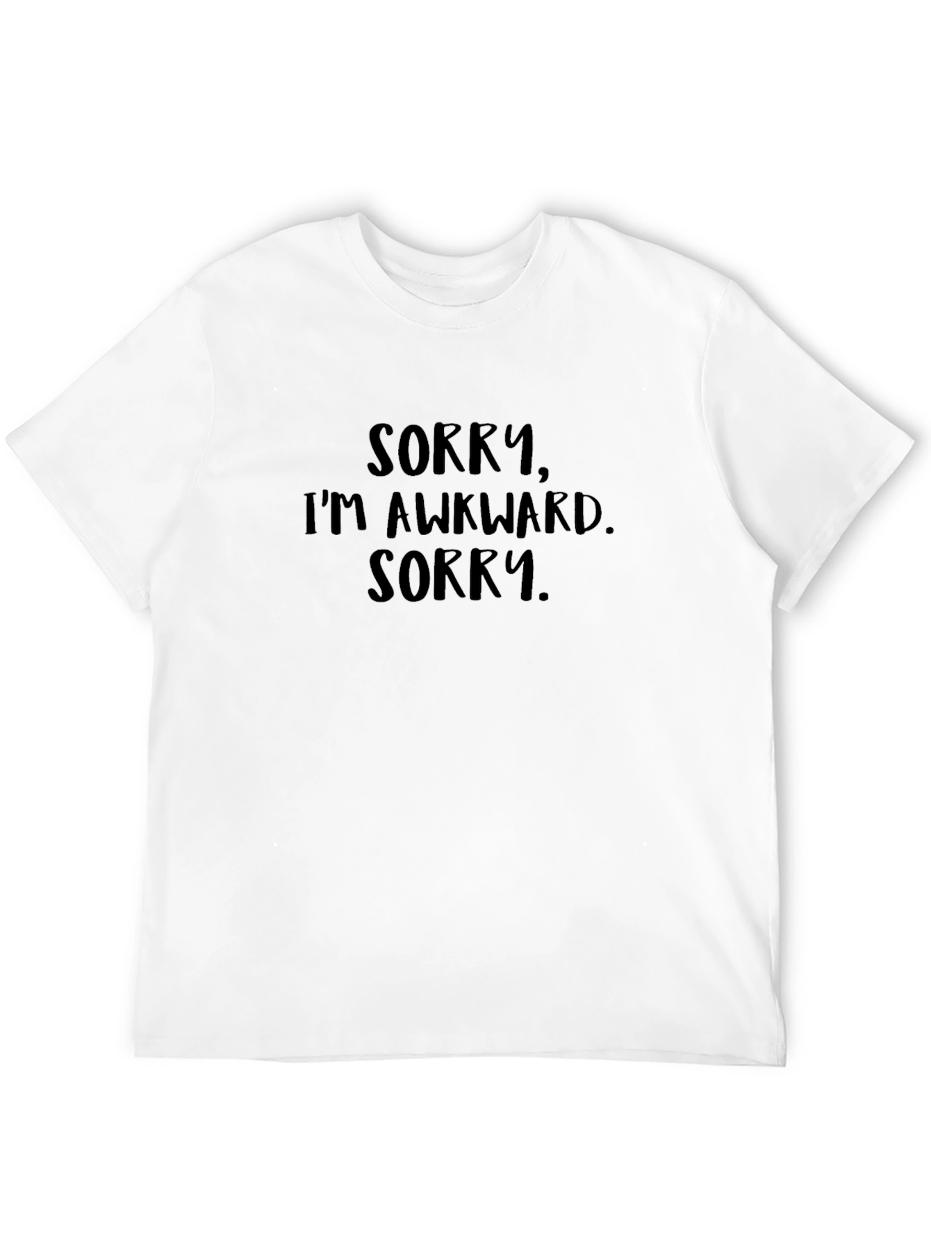 Black Sorry, I'm Awkward Men's Black T-Shirt view 12