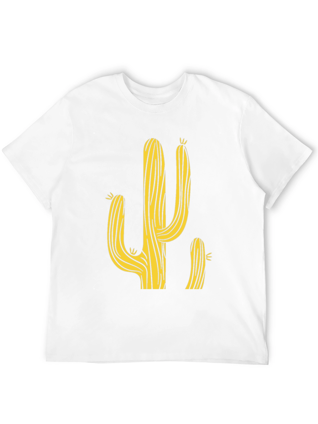 Black Cactus Graphic Print Men's T-Shirt view 12