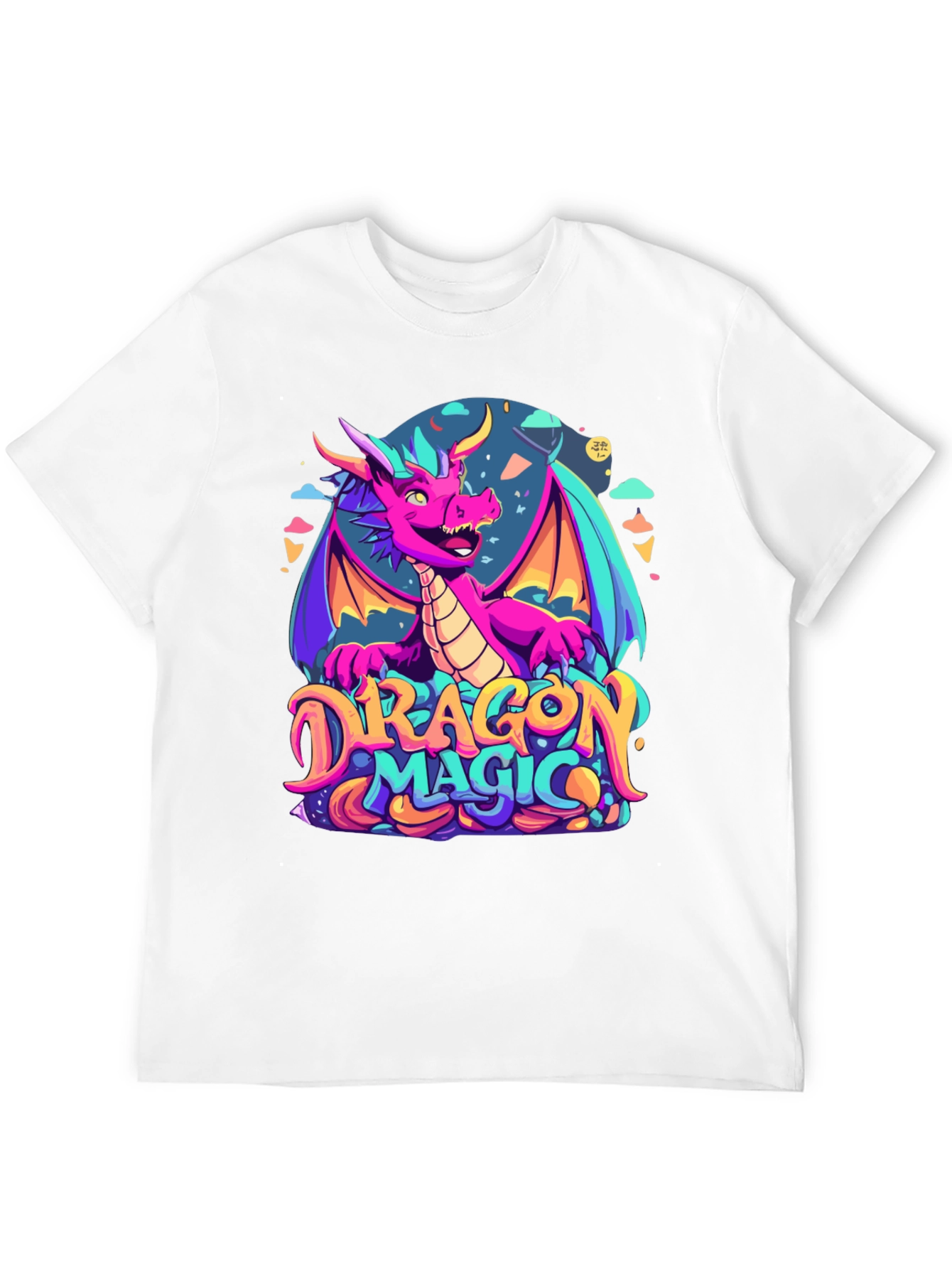 Dragon Magic Graphic Tee - Fantasy Style Black T-Shirt - 12