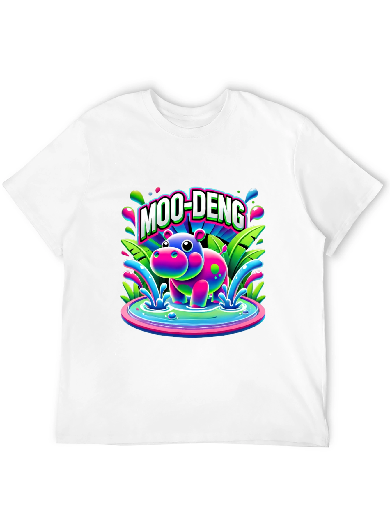 Black Moo-Deng Hippo Graphic T-Shirt view 12
