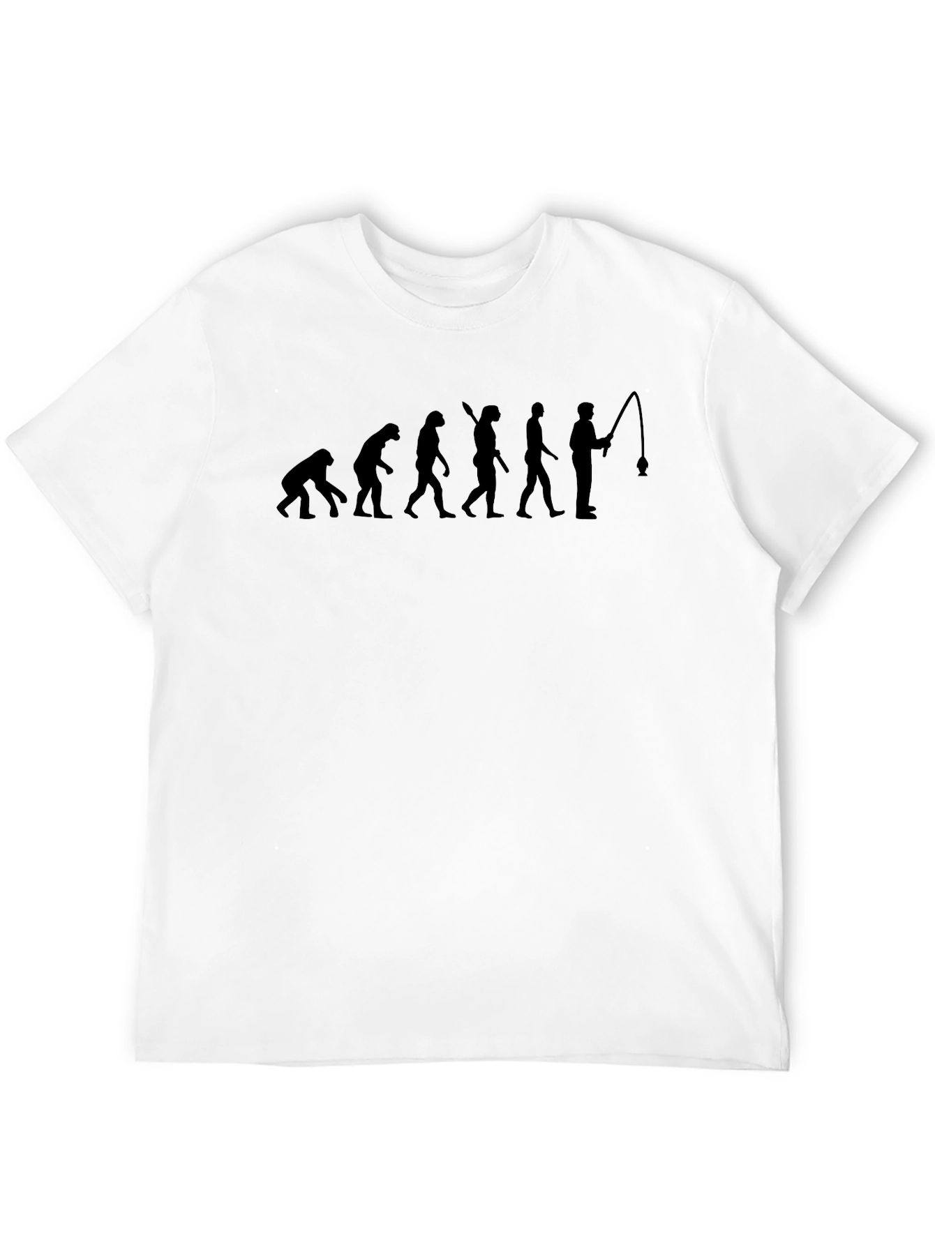 Black Evolution of Fishing Black T-Shirt - Funny Fisherman Tee view 12