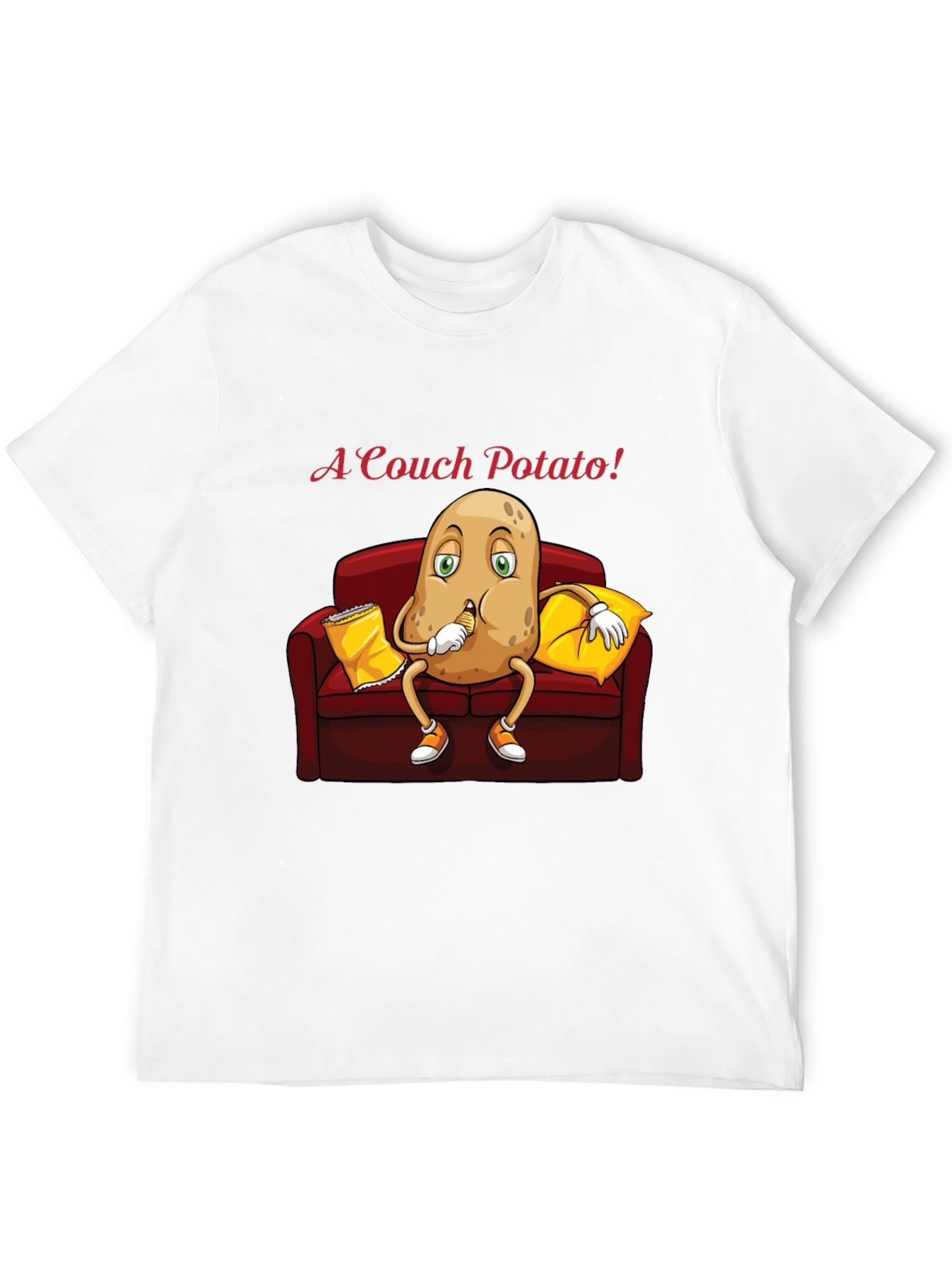 Black Couch Potato T-Shirt - Funny Cartoon Graphic Tee view 12