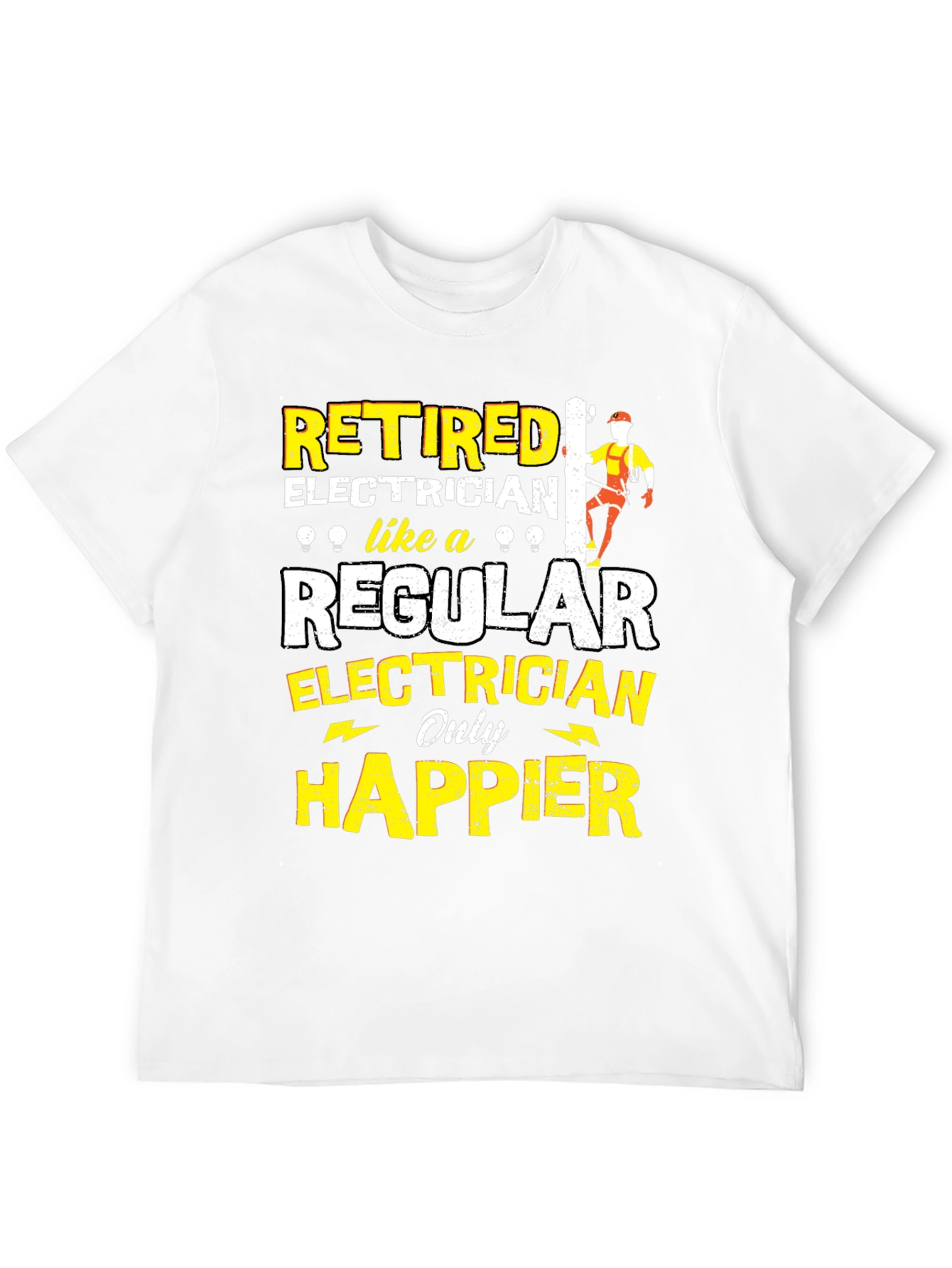 Black Retired Electrician Humor T-Shirt view 12