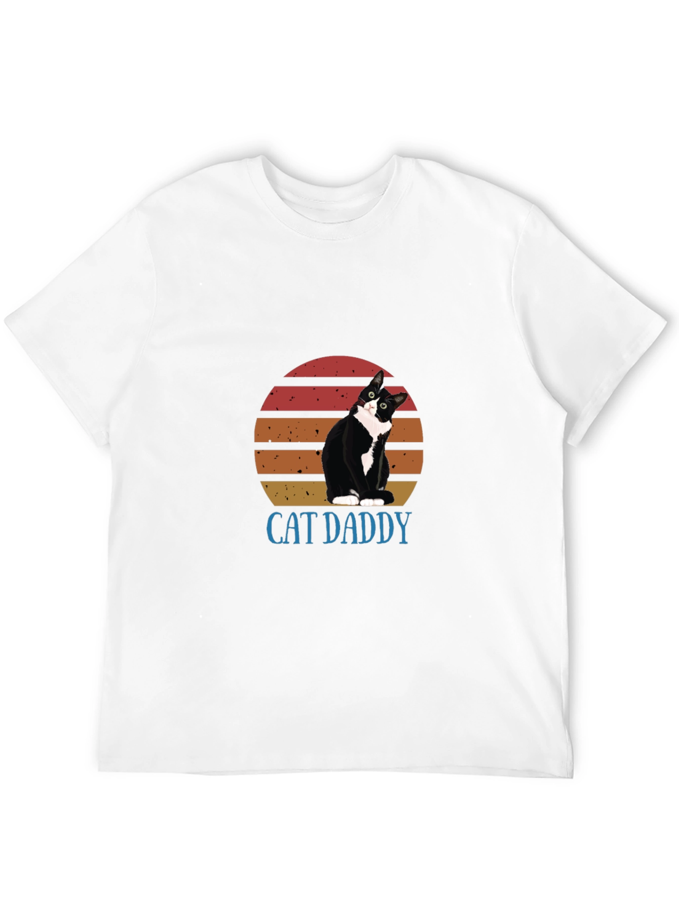 Black Cat Daddy Graphic Tee - Black Cotton T-Shirt view 12