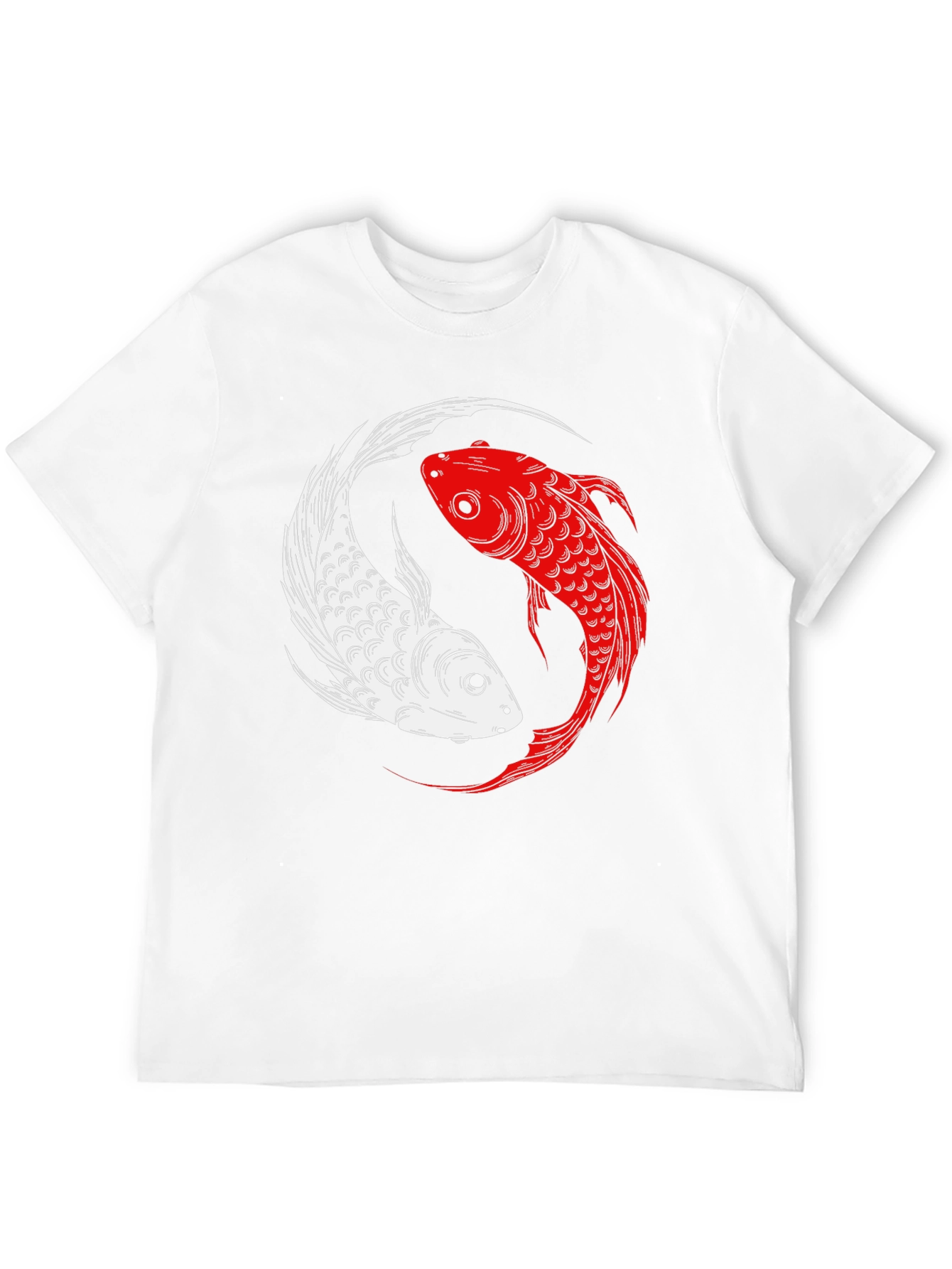 Black Yin Yang Koi Fish Graphic T-Shirt view 12
