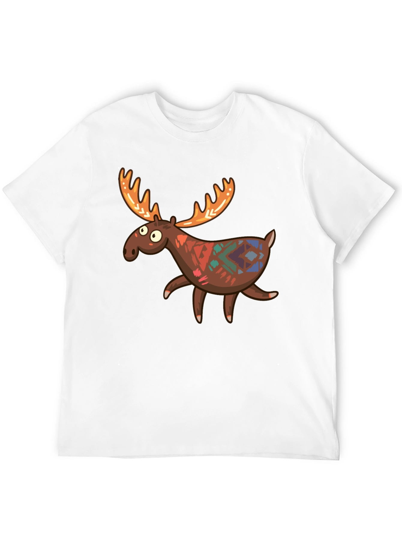 Black Funny Moose Graphic Tee - Black Cotton T-Shirt view 12
