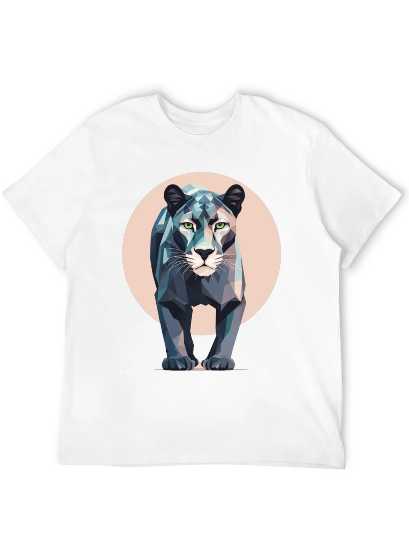 Black Geometric Panther T-Shirt - Modern Animal Print view 12