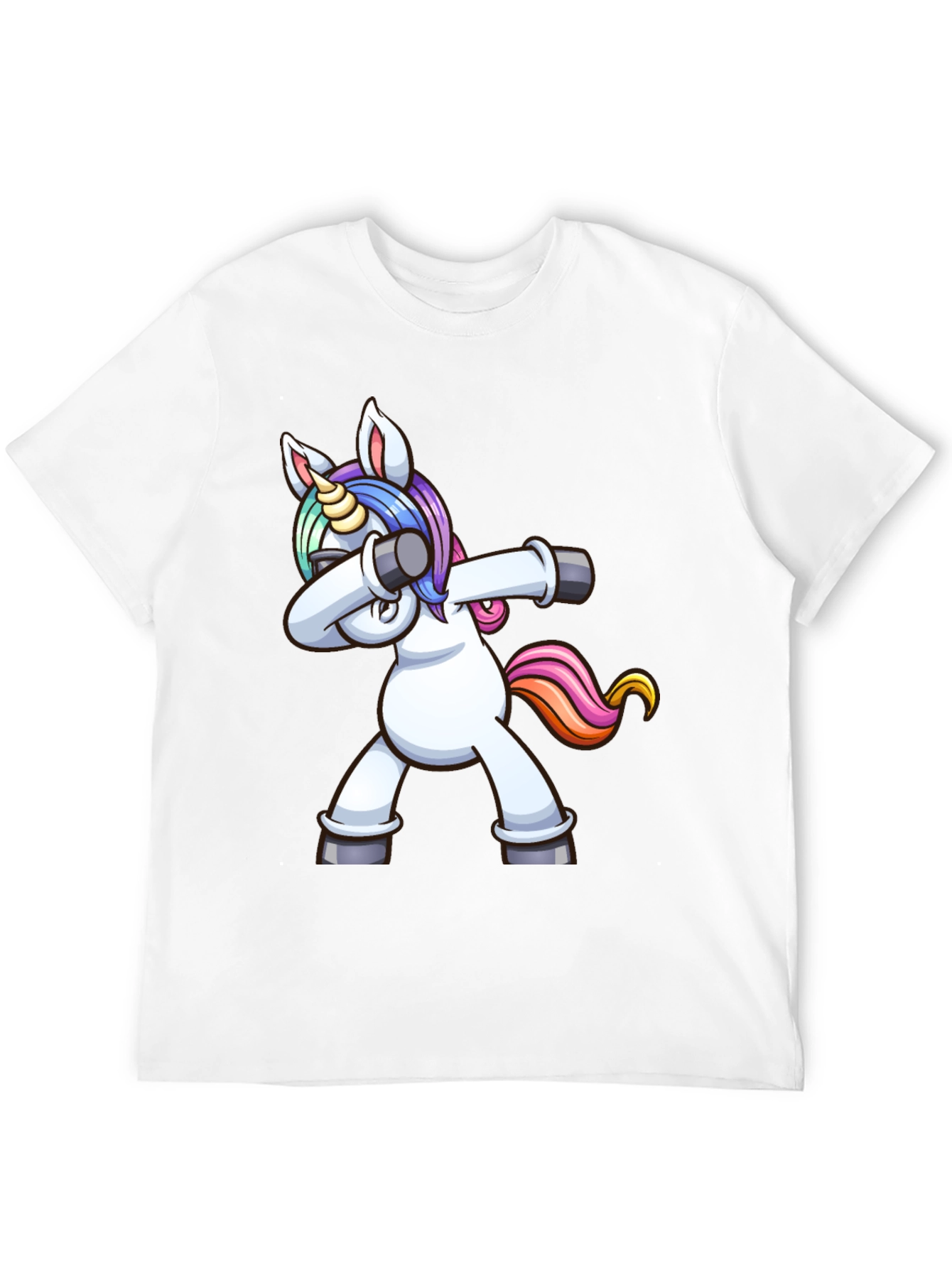 Black Dabbing Unicorn Graphic Tee - Black Cotton Shirt view 12