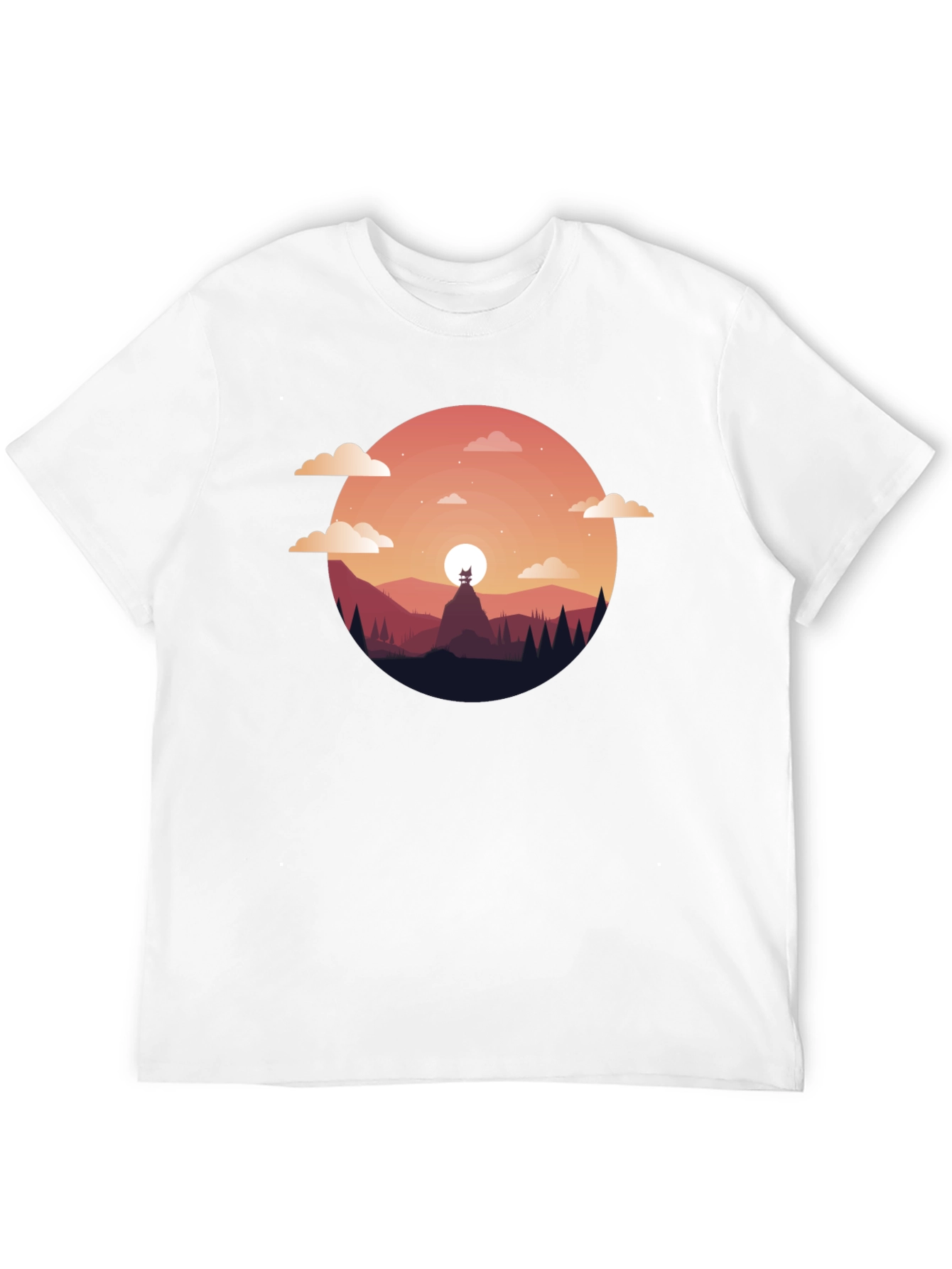 Black Sunset Mountain Graphic Tee - Black T-Shirt view 12