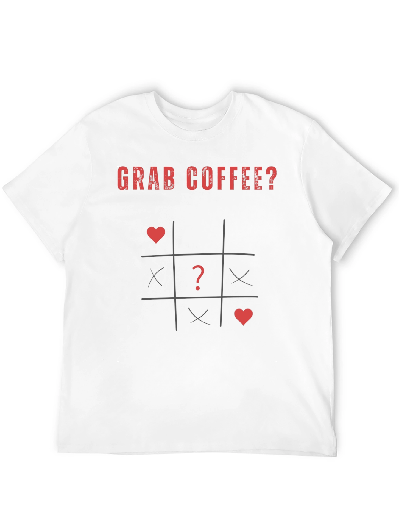 Black Grab Coffee? T-Shirt - Tic Tac Toe Design view 12
