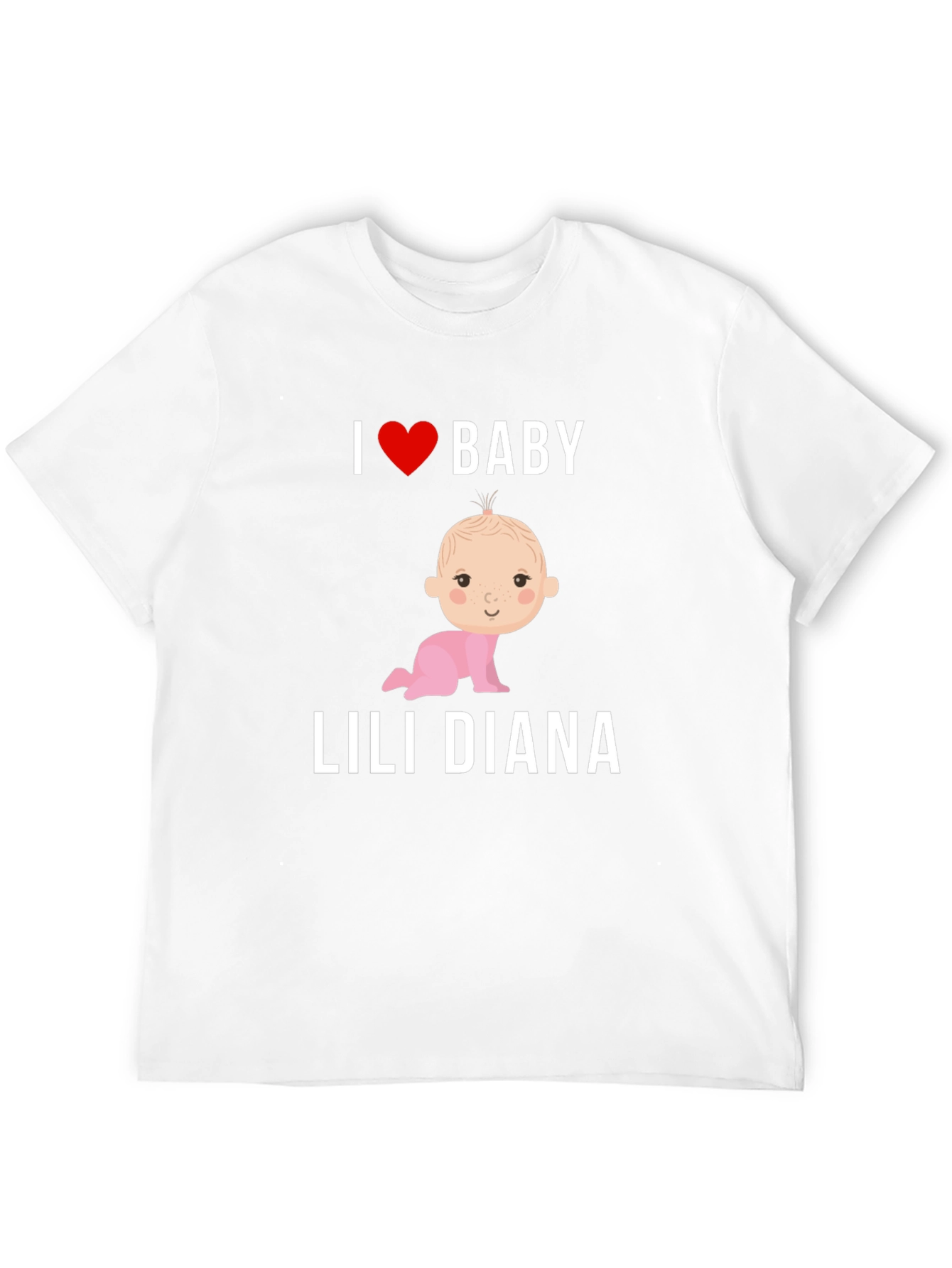 Black I Love Baby Lili Diana T-Shirt, Cute Baby Tee view 12